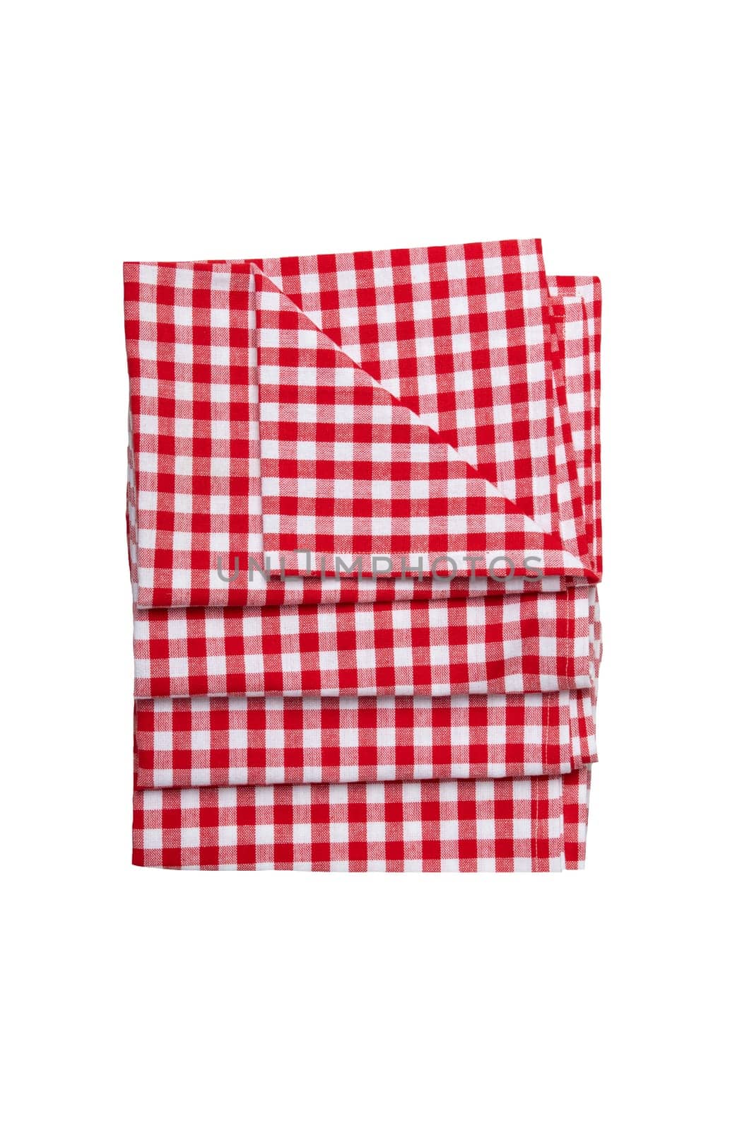 Set of four red and white checkered napkins. Kitchen accessories. by OlgaG