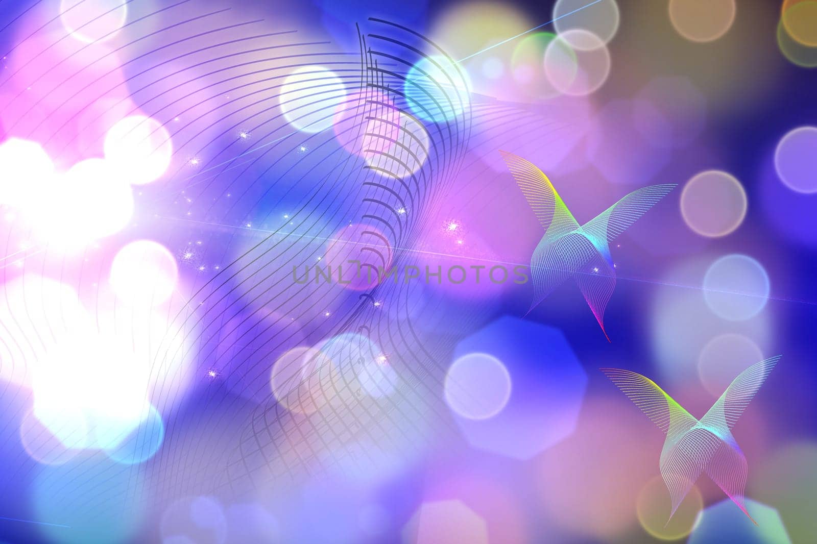 Vivid Bokeh Abstract 3D Render
