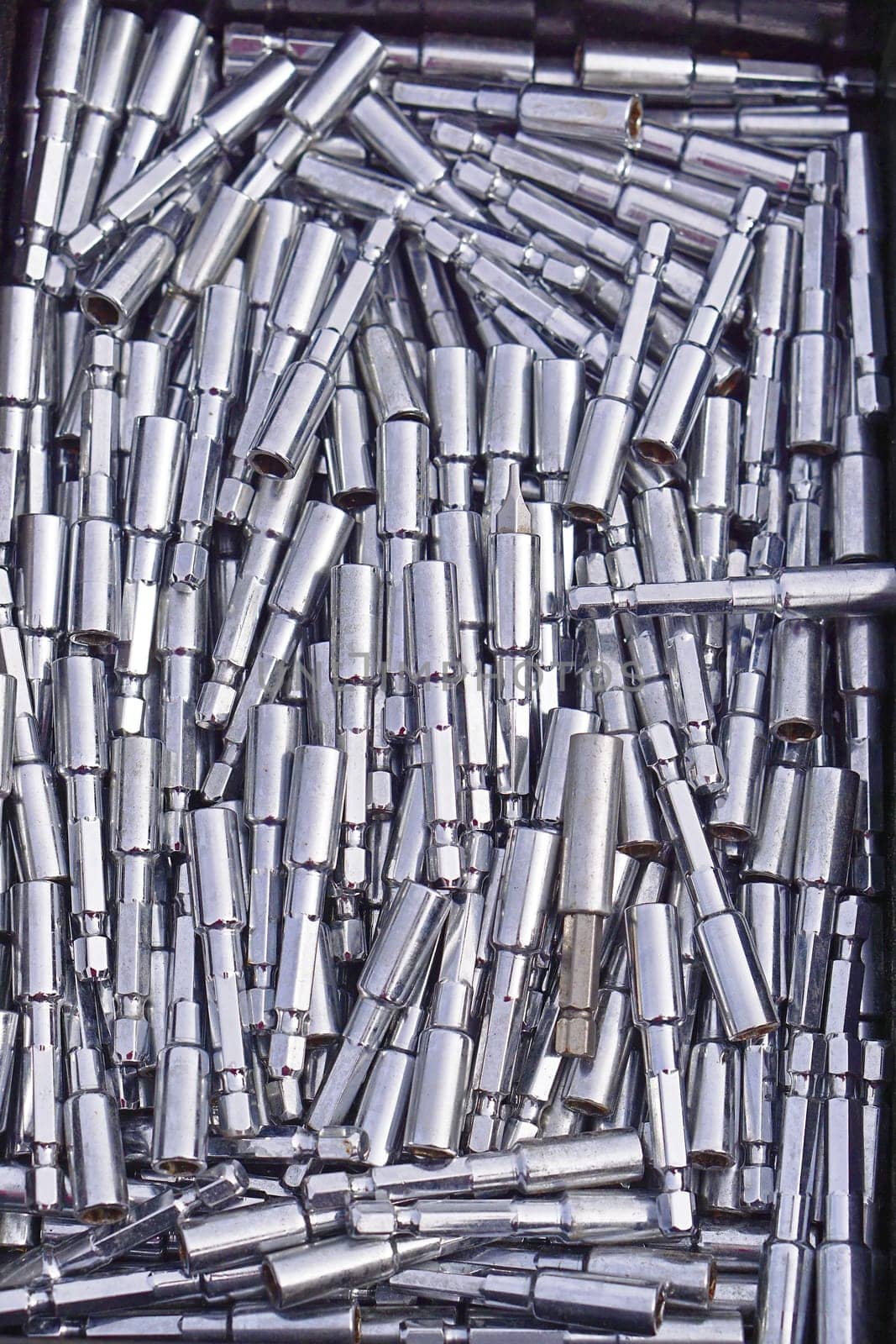 Big box of drill bit extensions tools