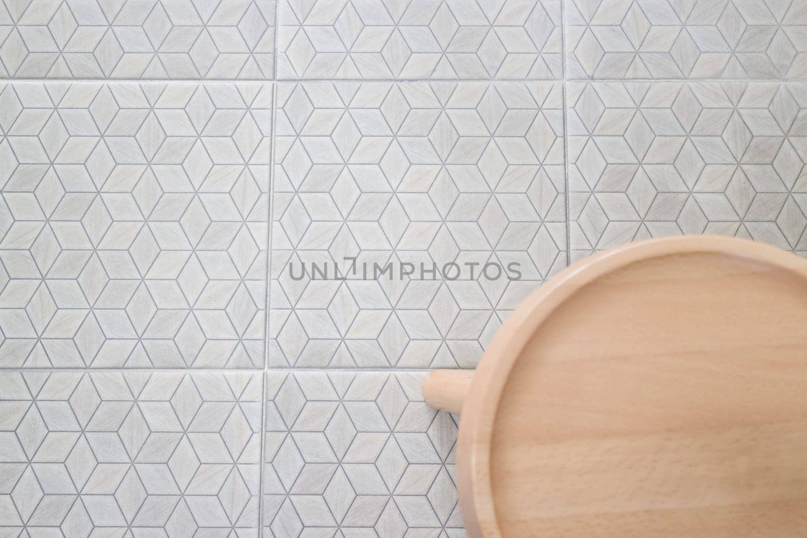 Single wooden chair in minimal style room, stock photo