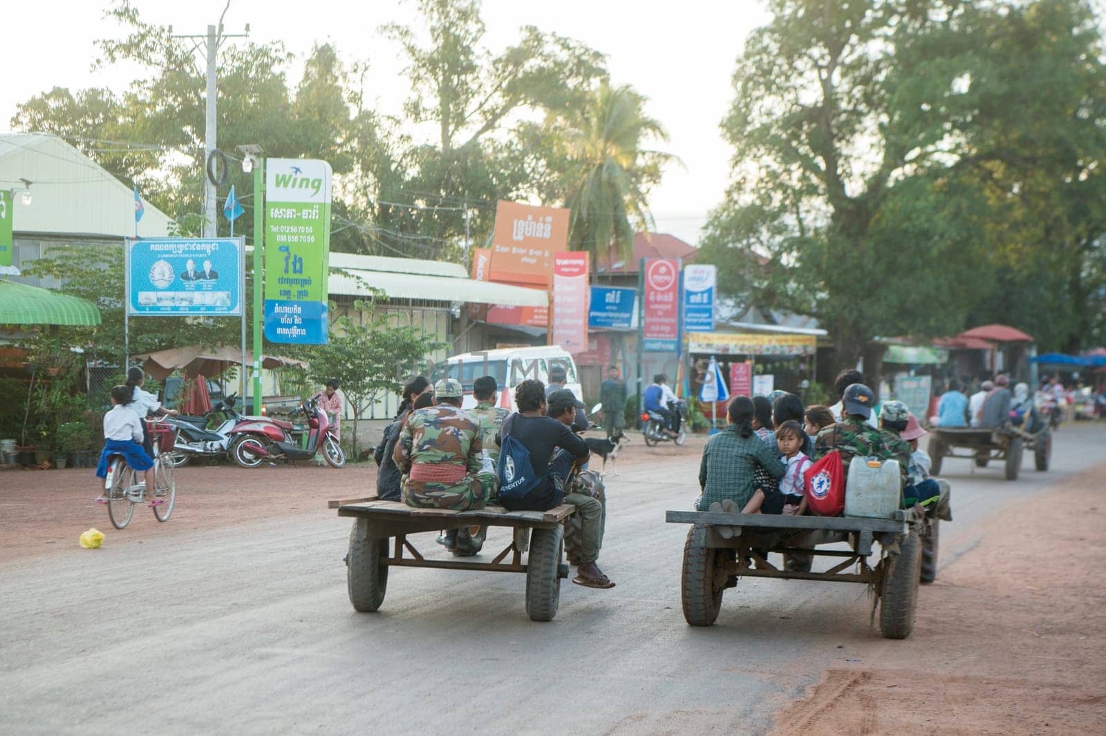 transportation in the town Sra Em in the province of Preah Vihear in Northwest Cambodia.  Cambodia, Sra Em, November, 2017