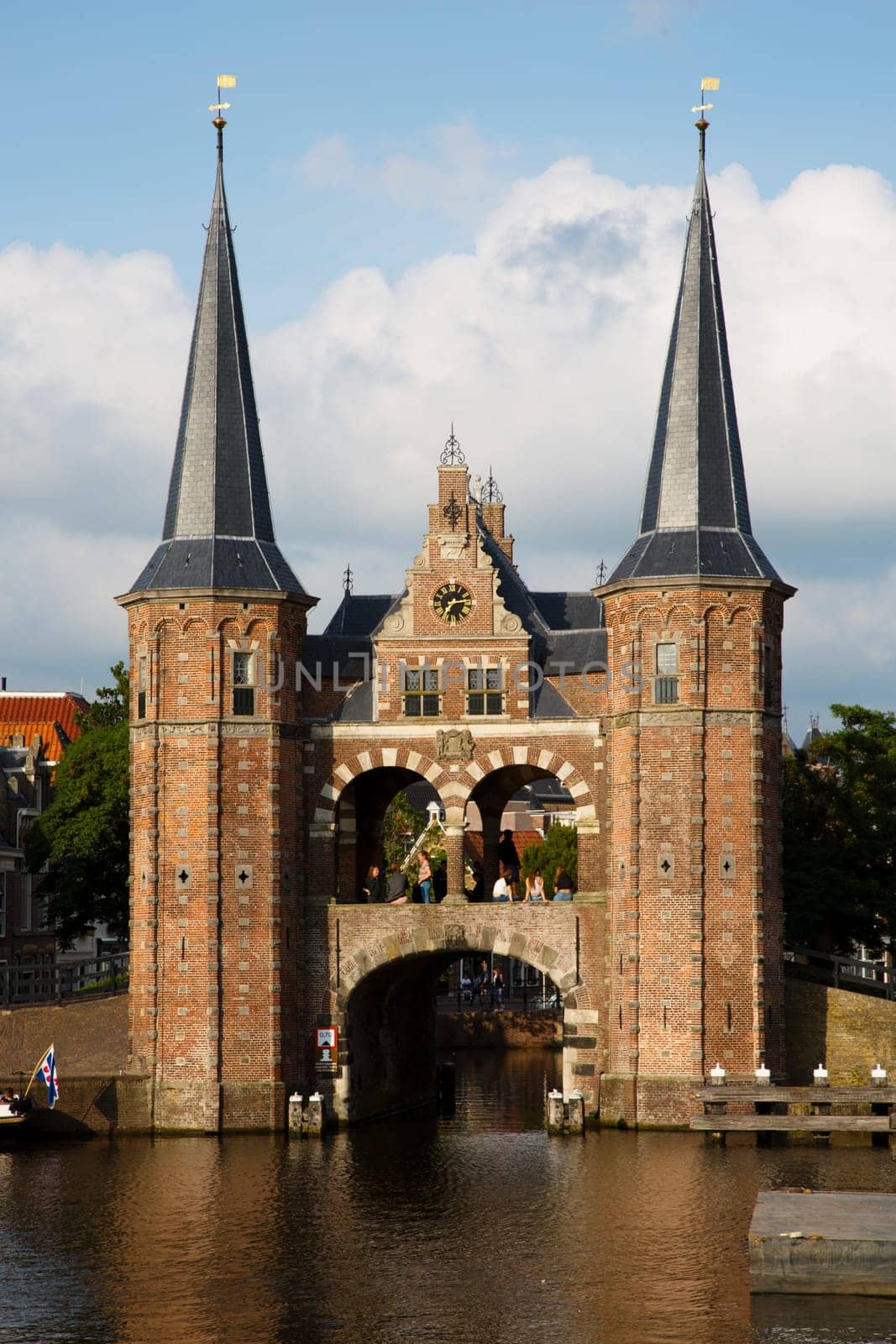 Sneek, Friesland, The Netherlands - August 4, 2018  The famous watergate in Sneek, Friesland, the Netherlands.