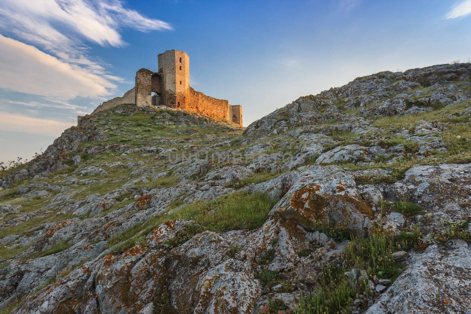 ruins of ancient Enisala royal castle in Dobrogea, Romania