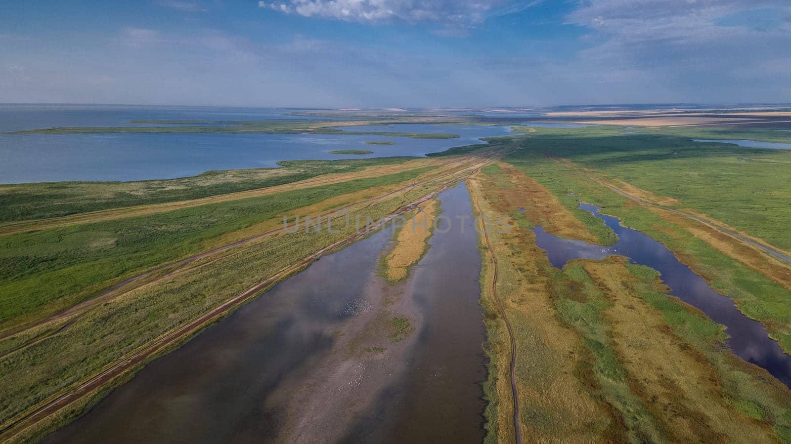 aerial view of Danube Delta, Romania, Europe