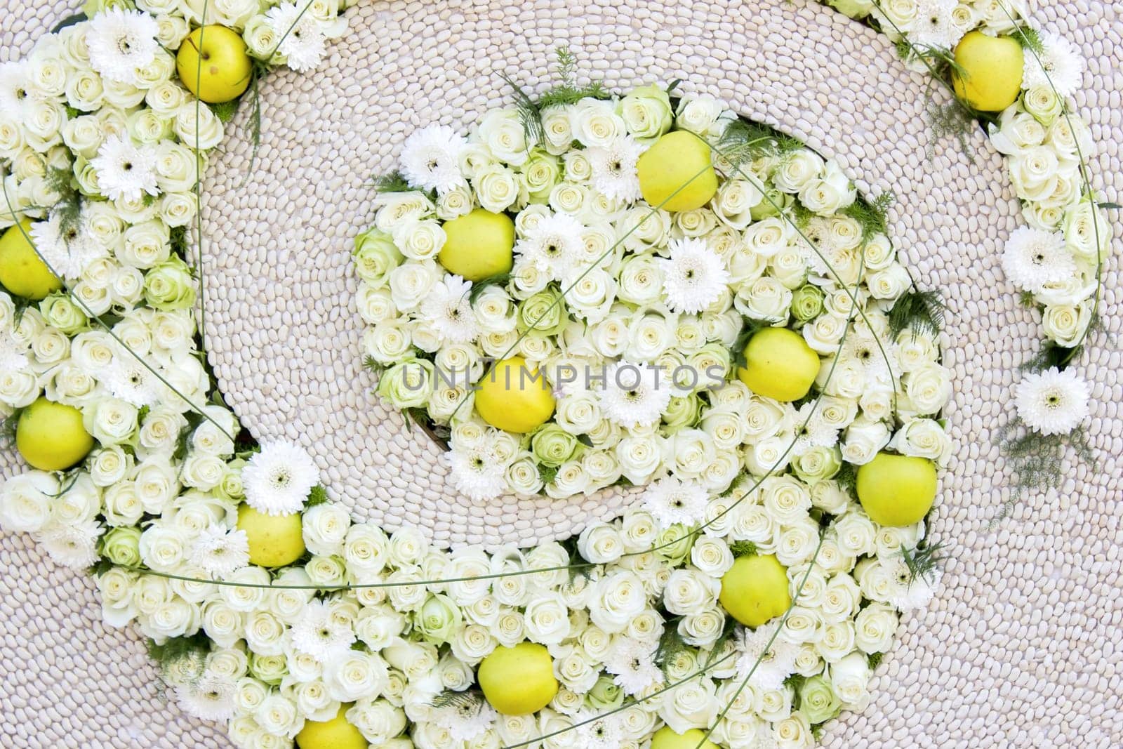 flowers background - rose, gerbera, apple