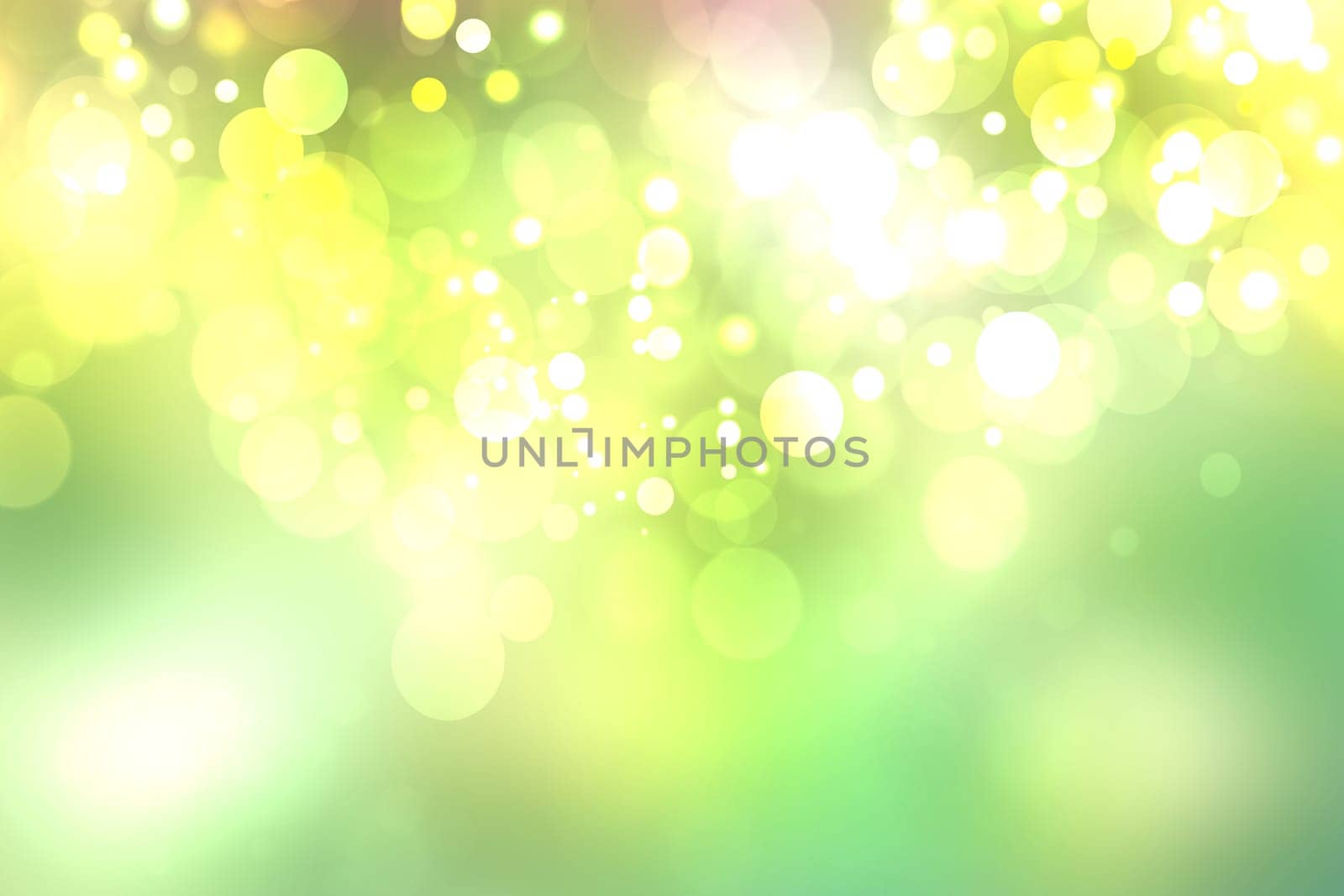 Abstract green light and yellow colorful summer bokeh background.