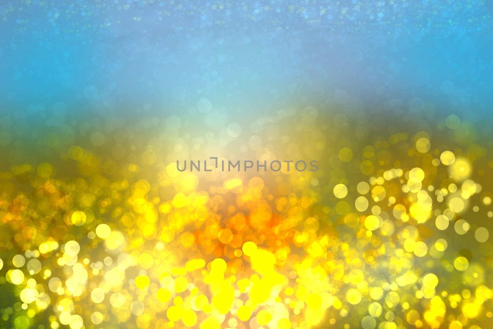 Abstract yellow lightening bokeh circles from unterwater bubbles. Beautiful yellow illustration.