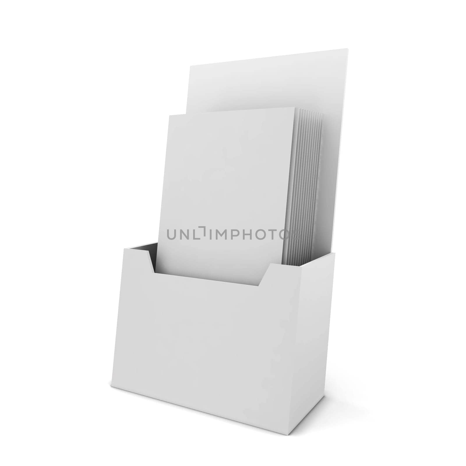 Brochure holder. 3d illustration isolated on white background