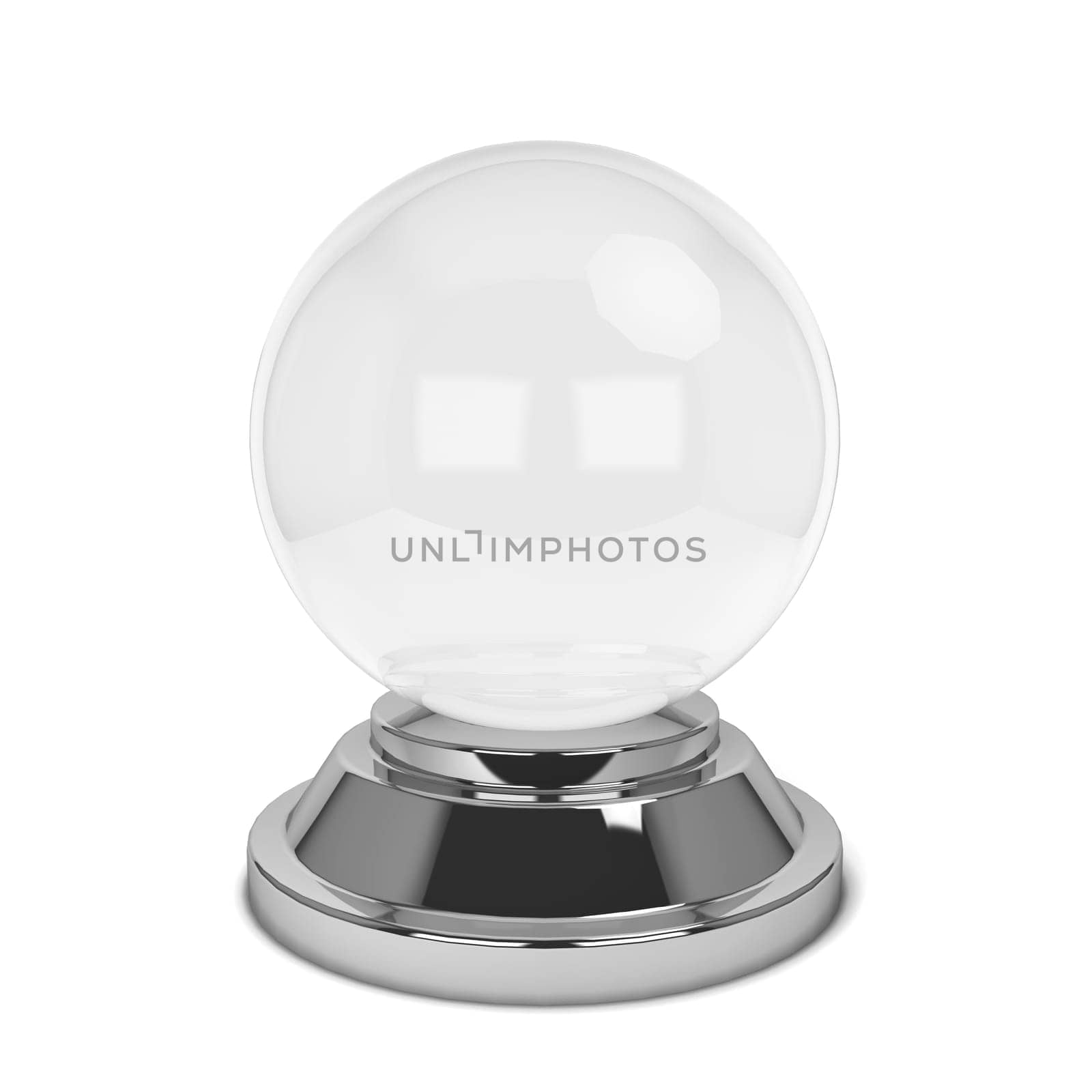 Crystal ball. 3d illustration isolated on white background