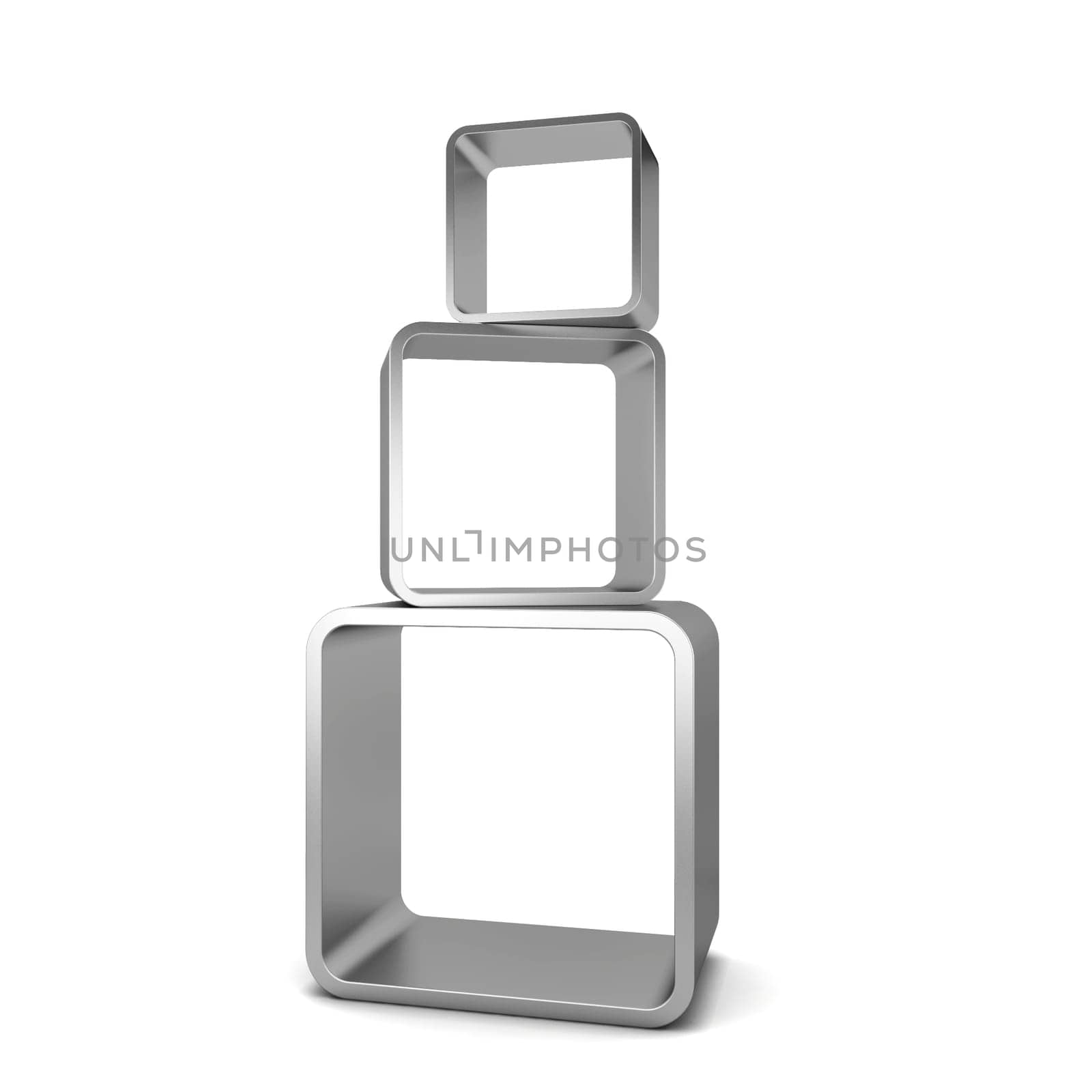 Display shelves. 3d illustration isolated on white background