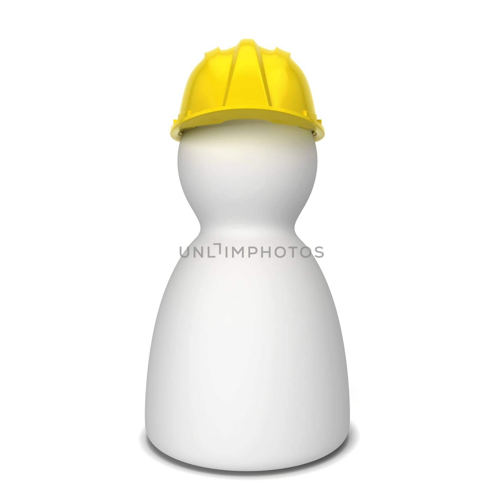 Men figure with safety helmet. 3d illustration isolated on white background