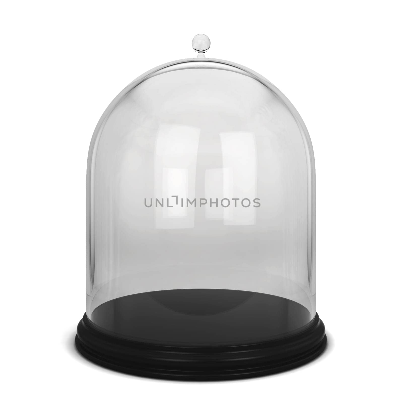 Glass bell. 3d illustration isolated on white background