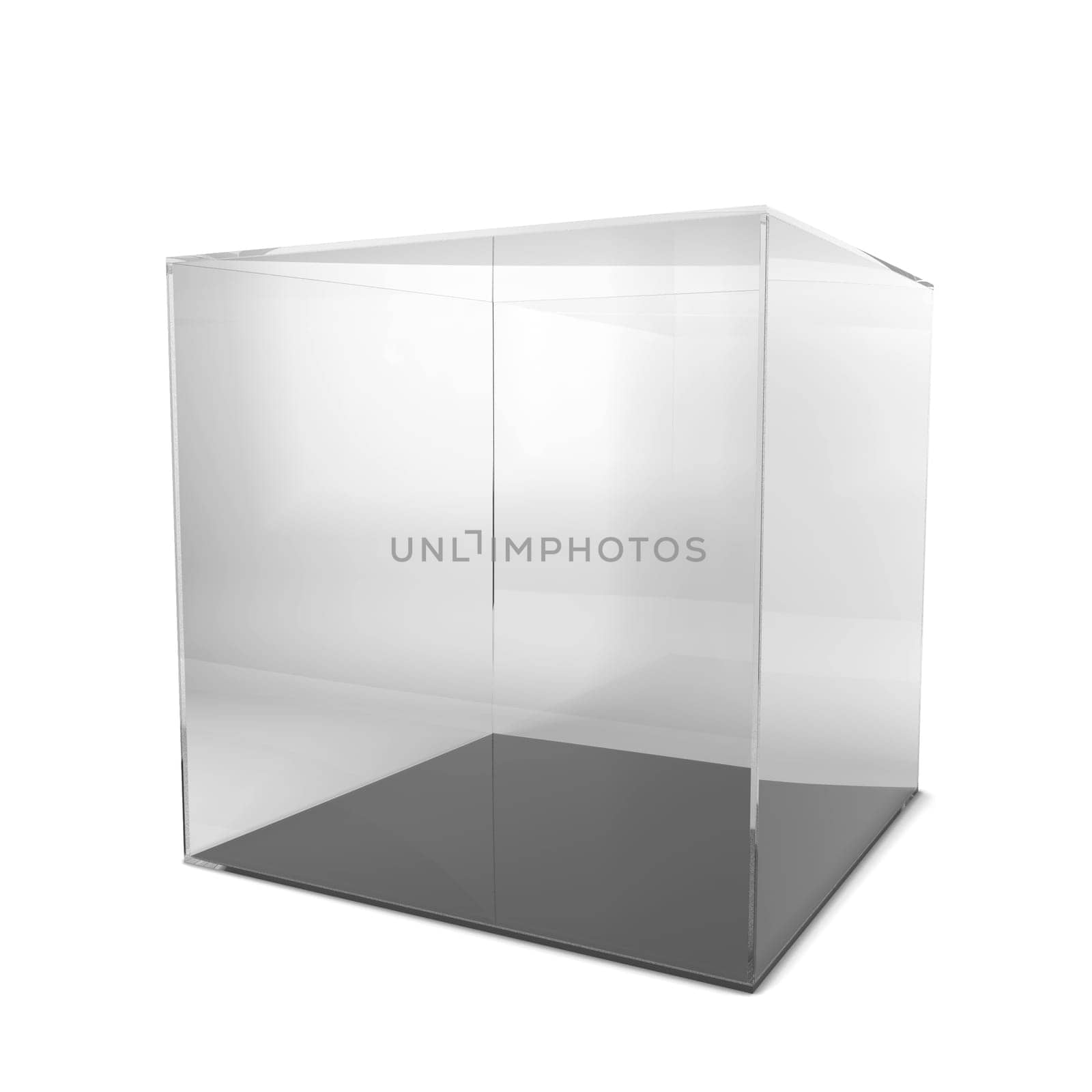 Empty showcase. 3d illustration isolated on white background