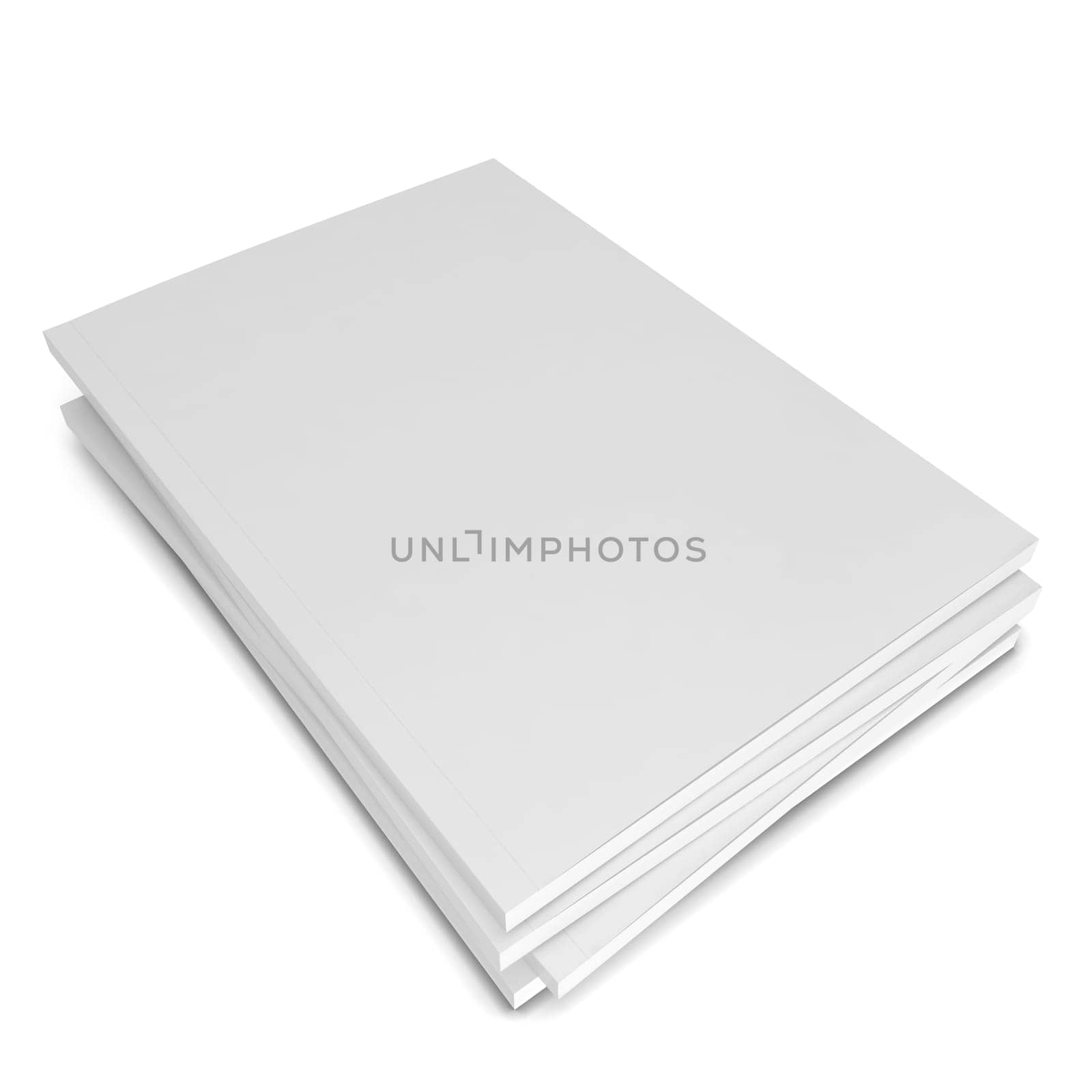 Blank magazines. 3d illustration isolated on white background