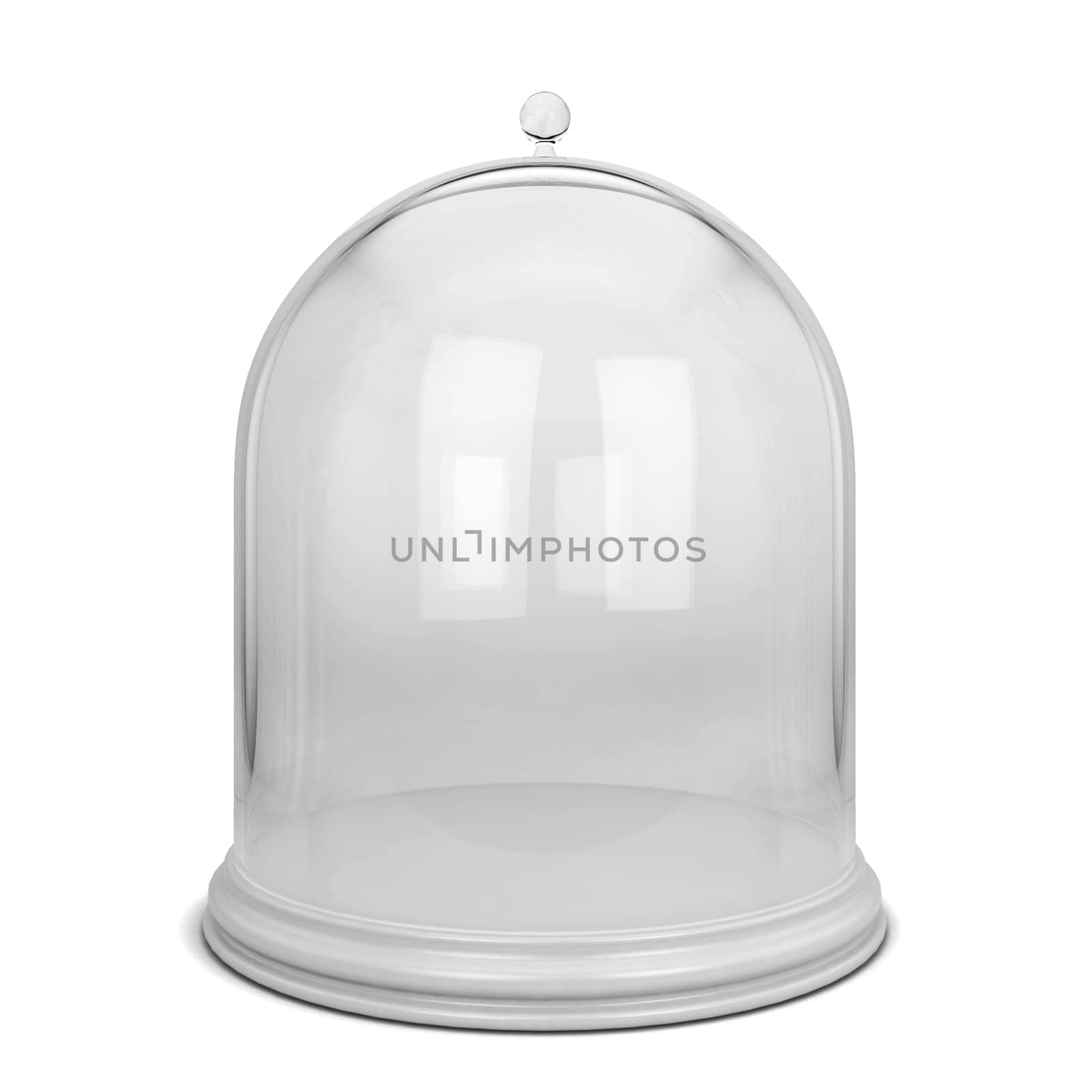 Glass bell. 3d illustration isolated on white background