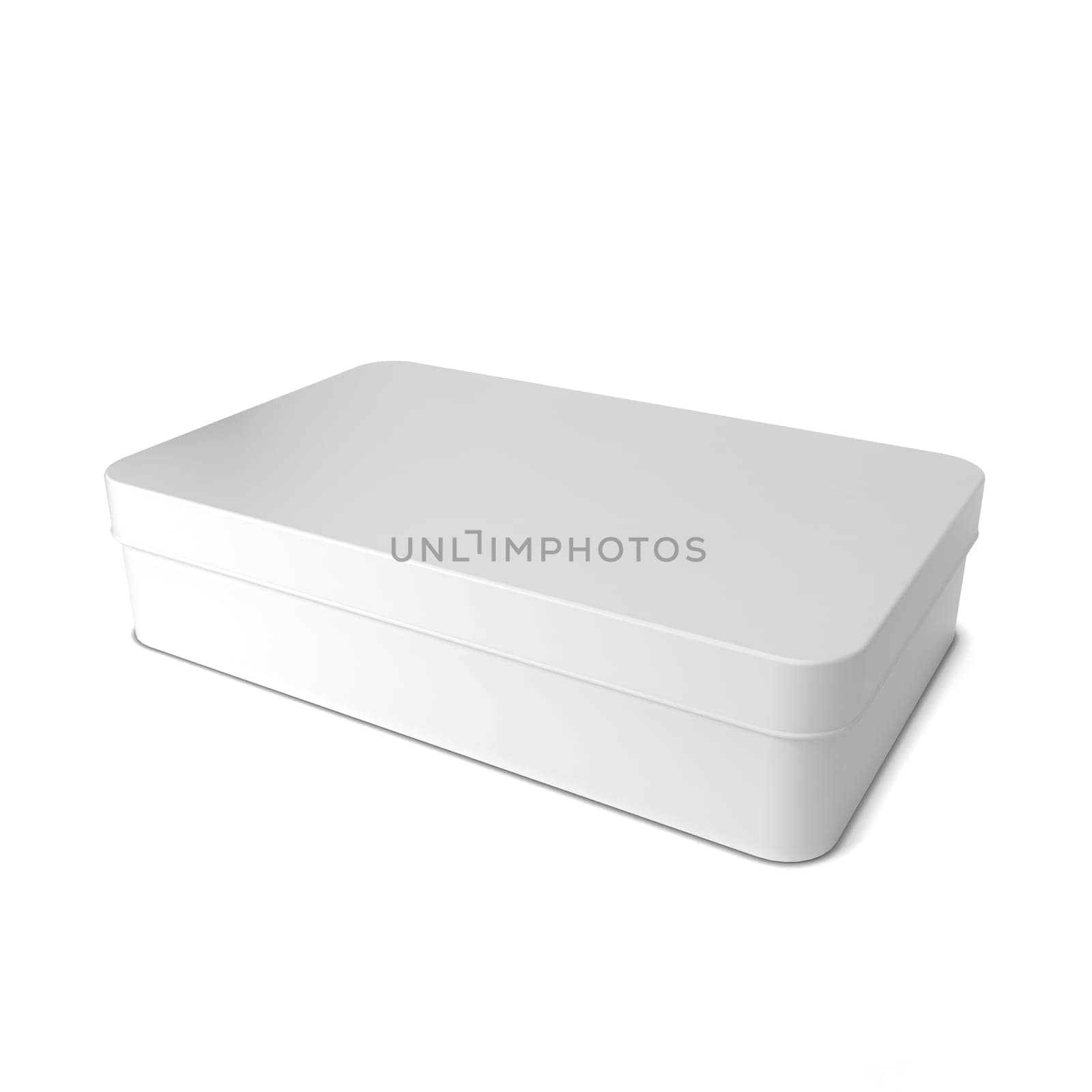 Metal box. 3d illustration isolated on white background