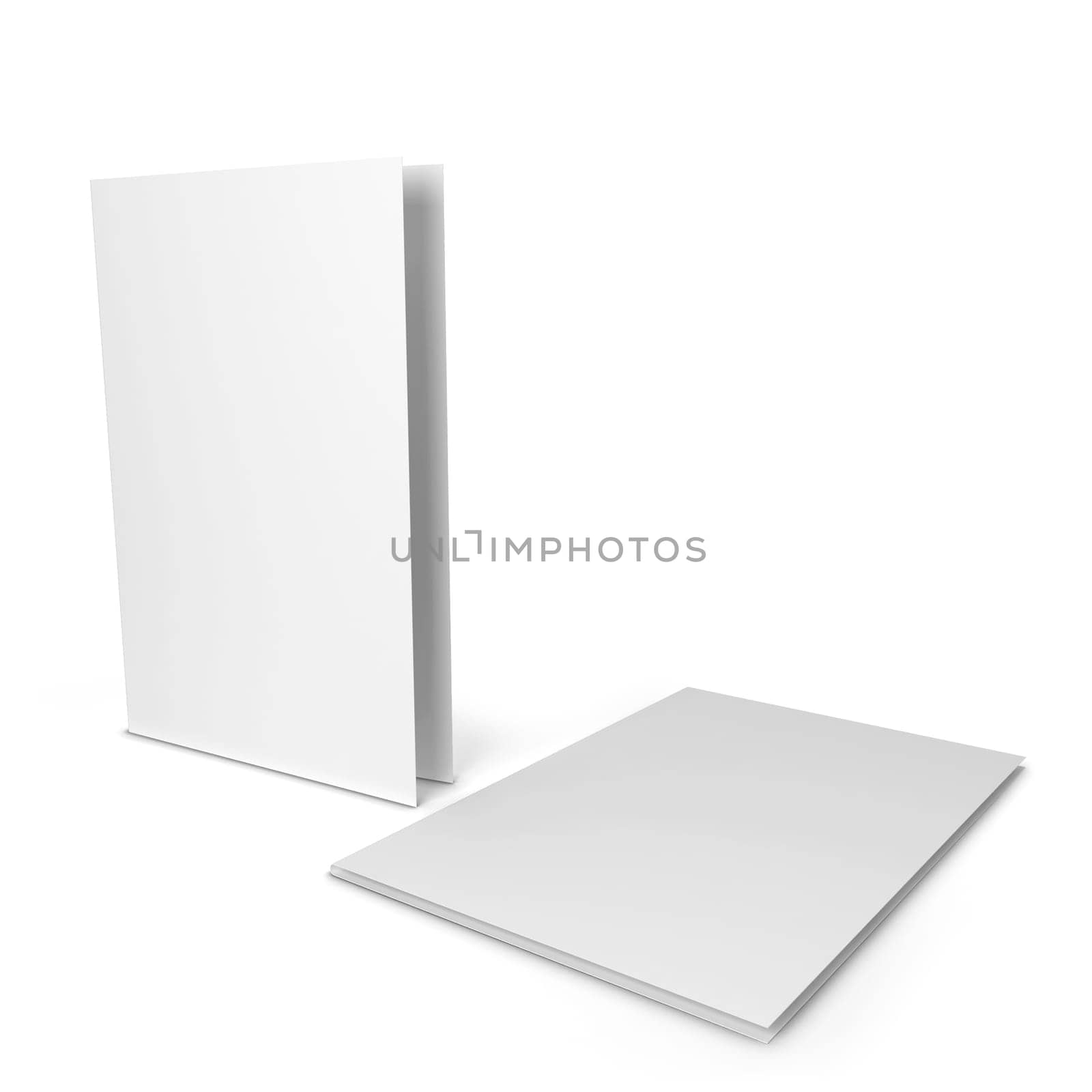Blank paper folder. 3d illustration isolated on white background