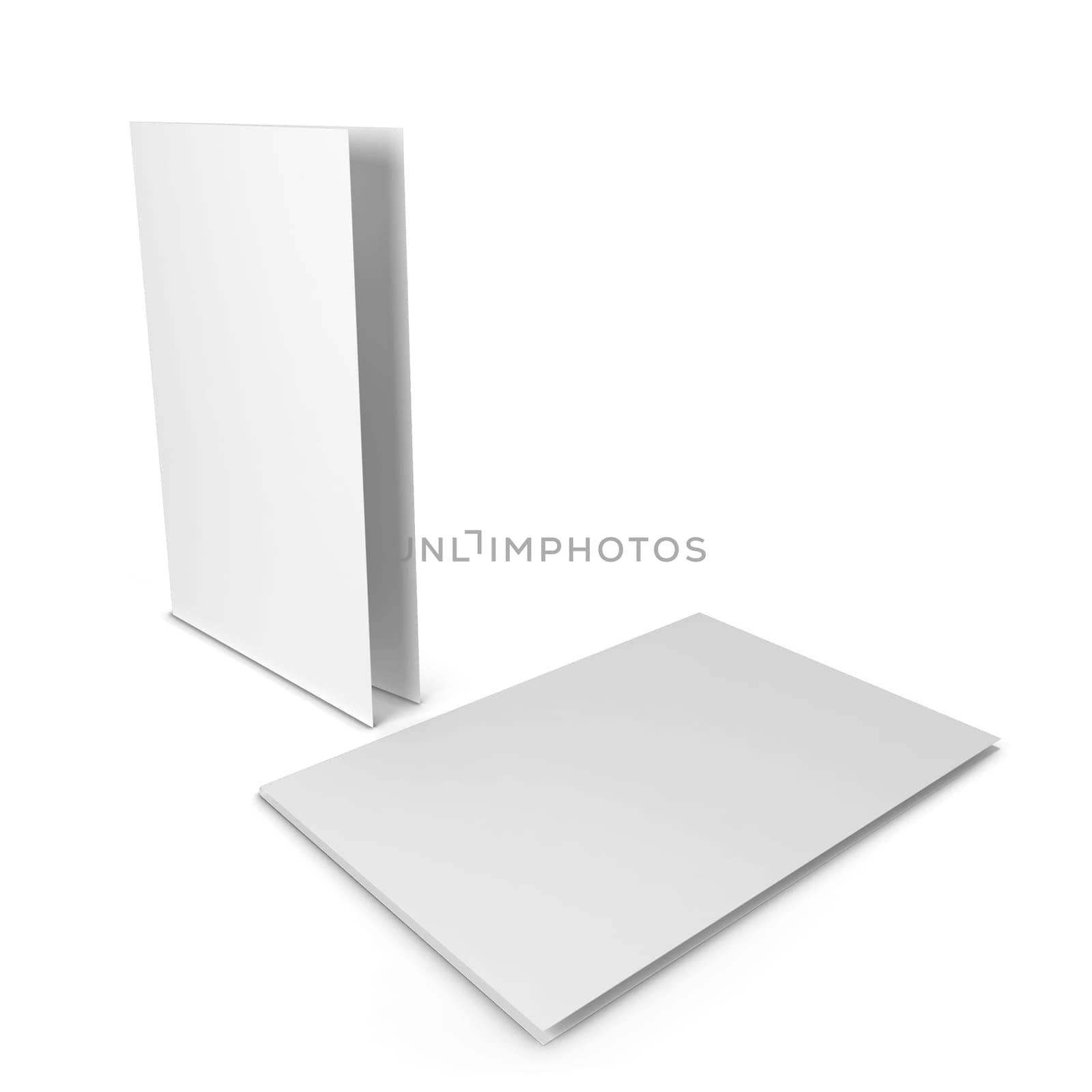 Blank paper folder. 3d illustration isolated on white background