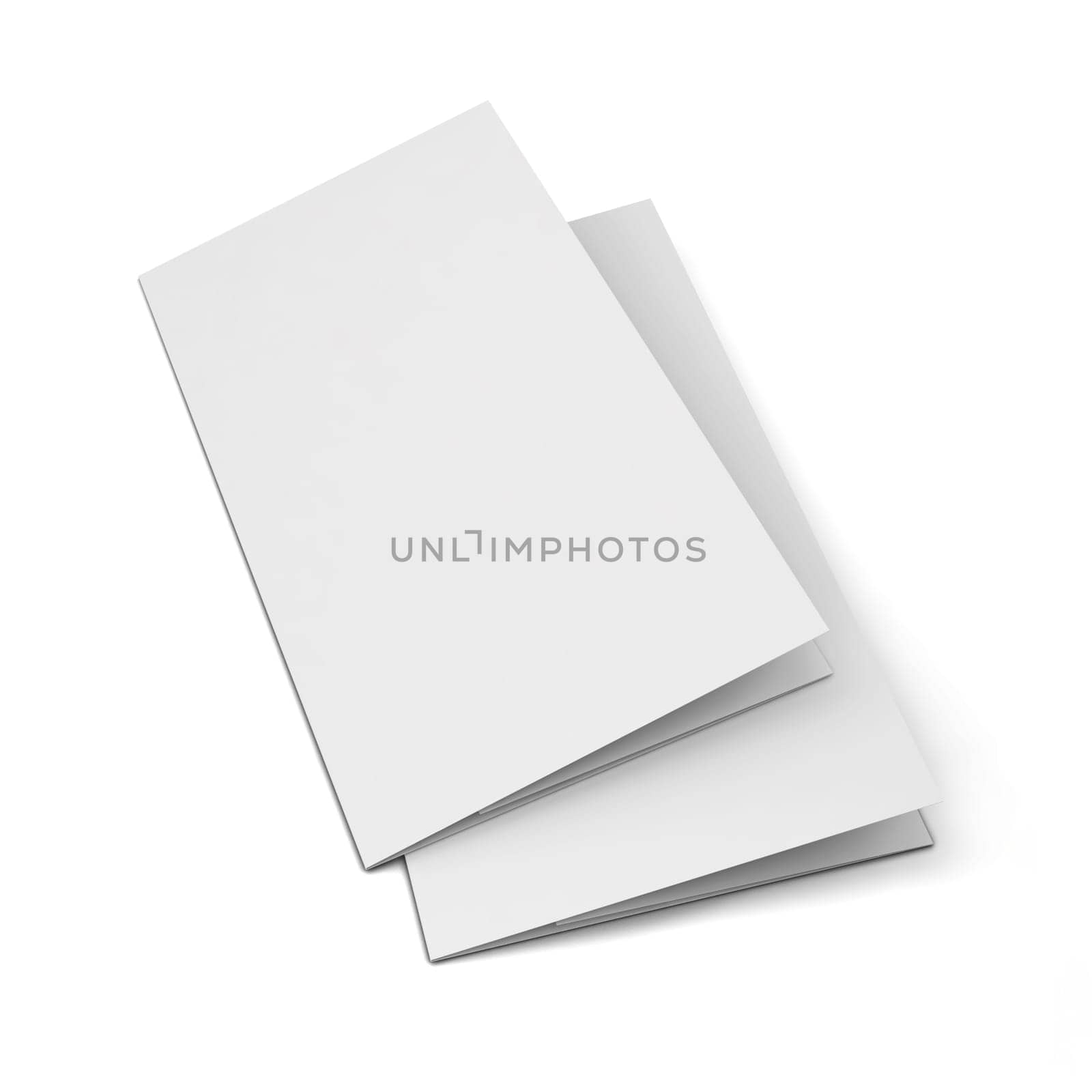 Blank leaflet. 3d illustration isolated on white background