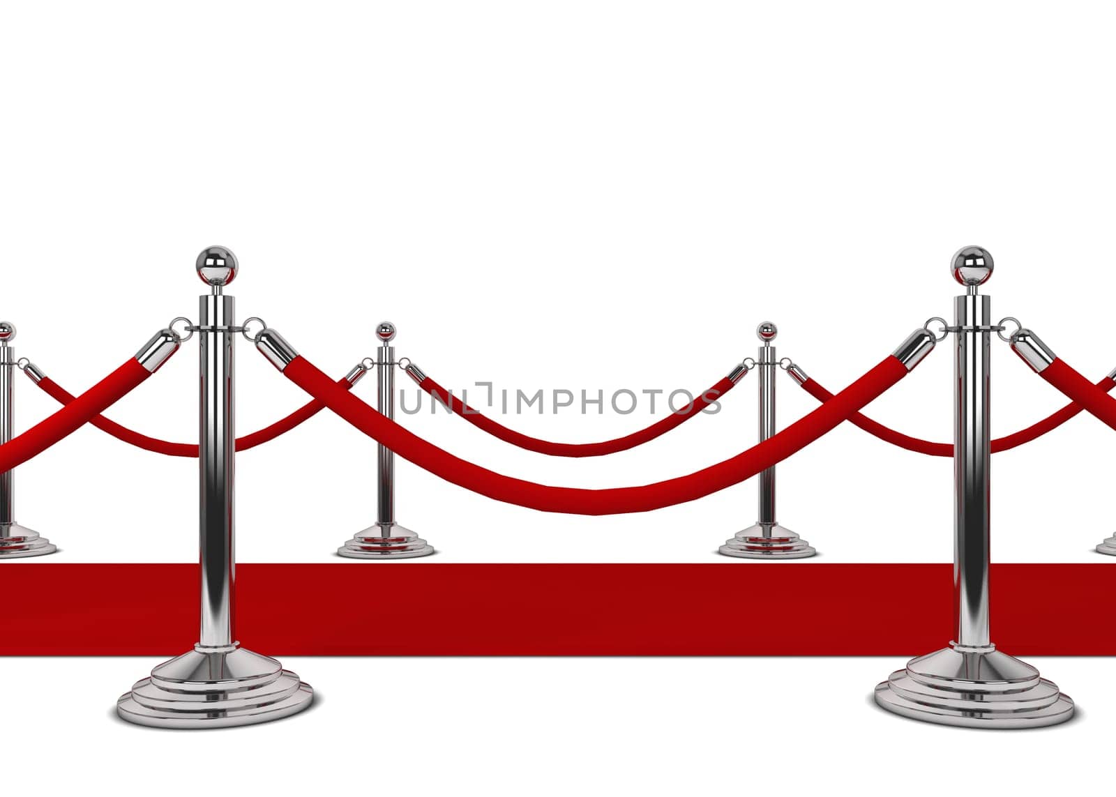 Red carpet. 3d illustration isolated on white background