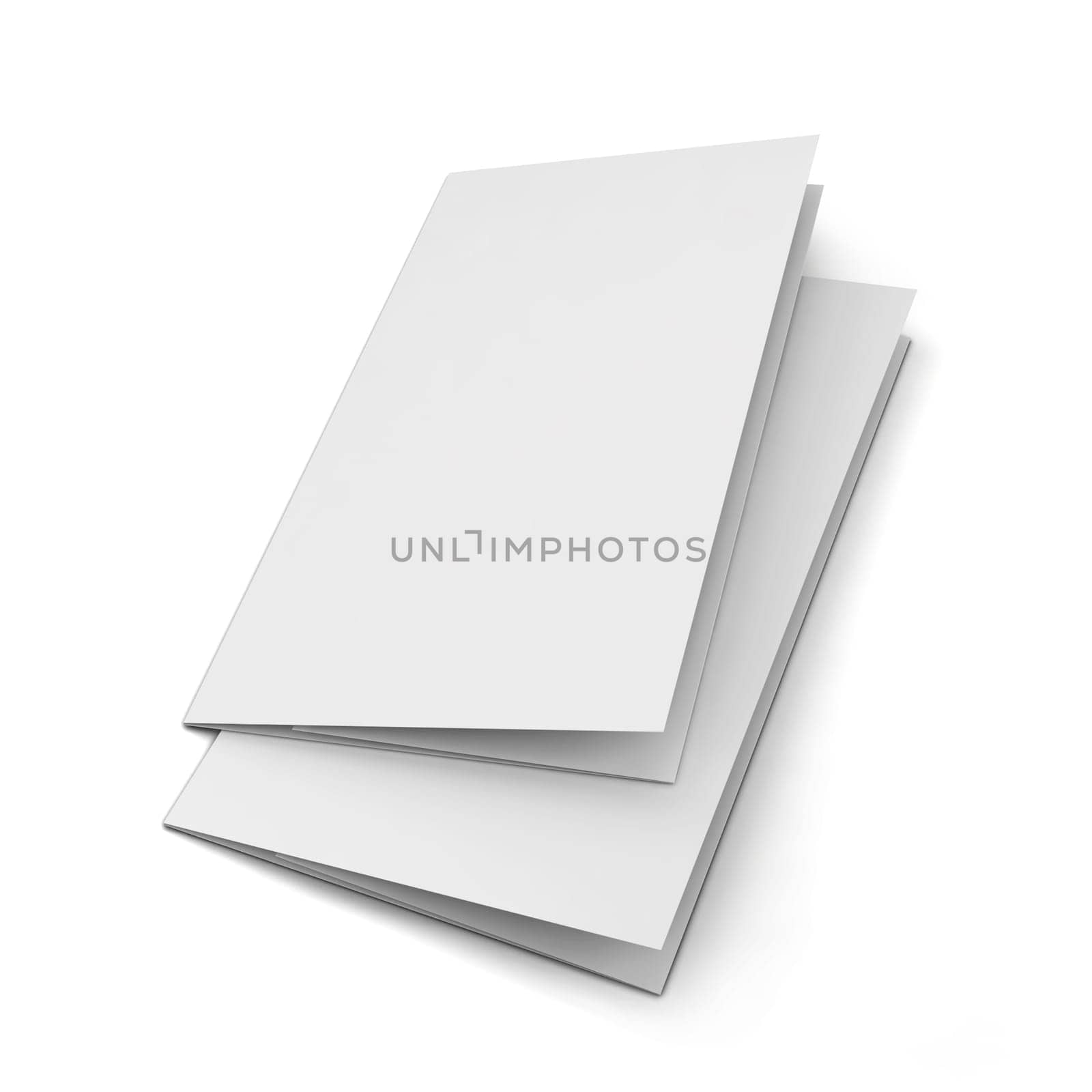 Blank leaflet. 3d illustration isolated on white background