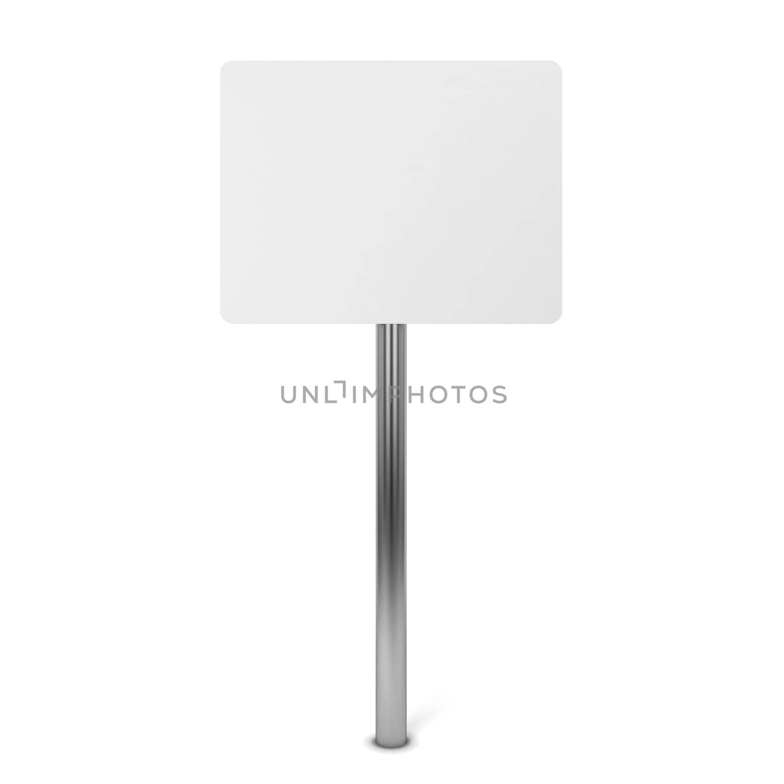 Blank placard. 3d illustration isolated on white background