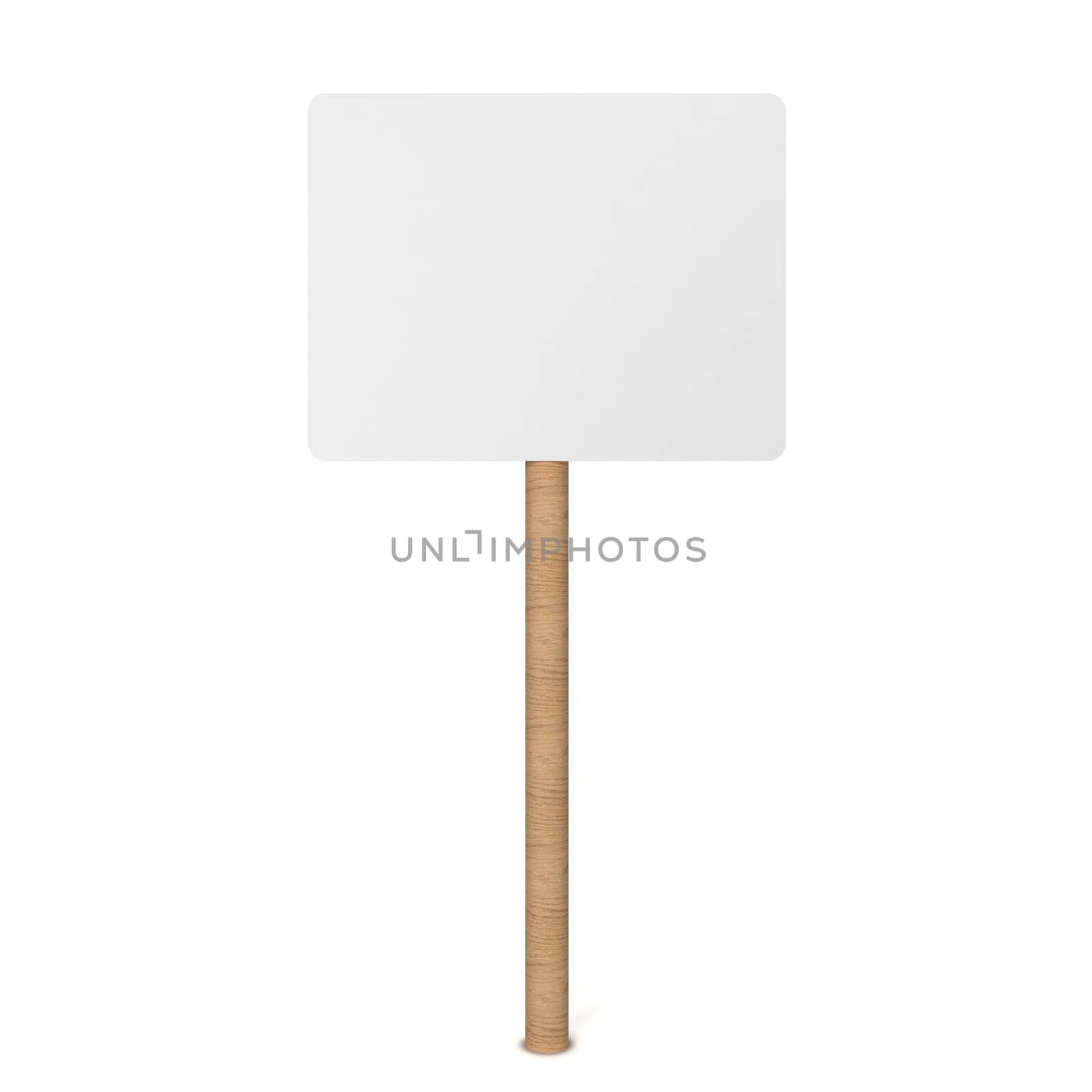 Blank placard. 3d illustration isolated on white background