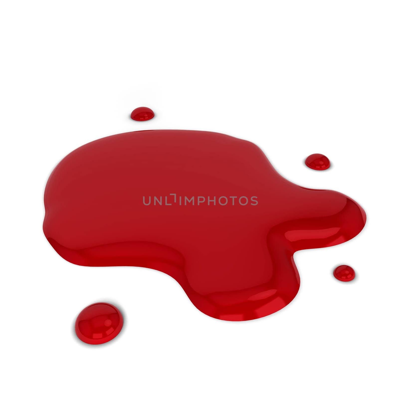 Blood puddle. 3d illustration isolated on white background