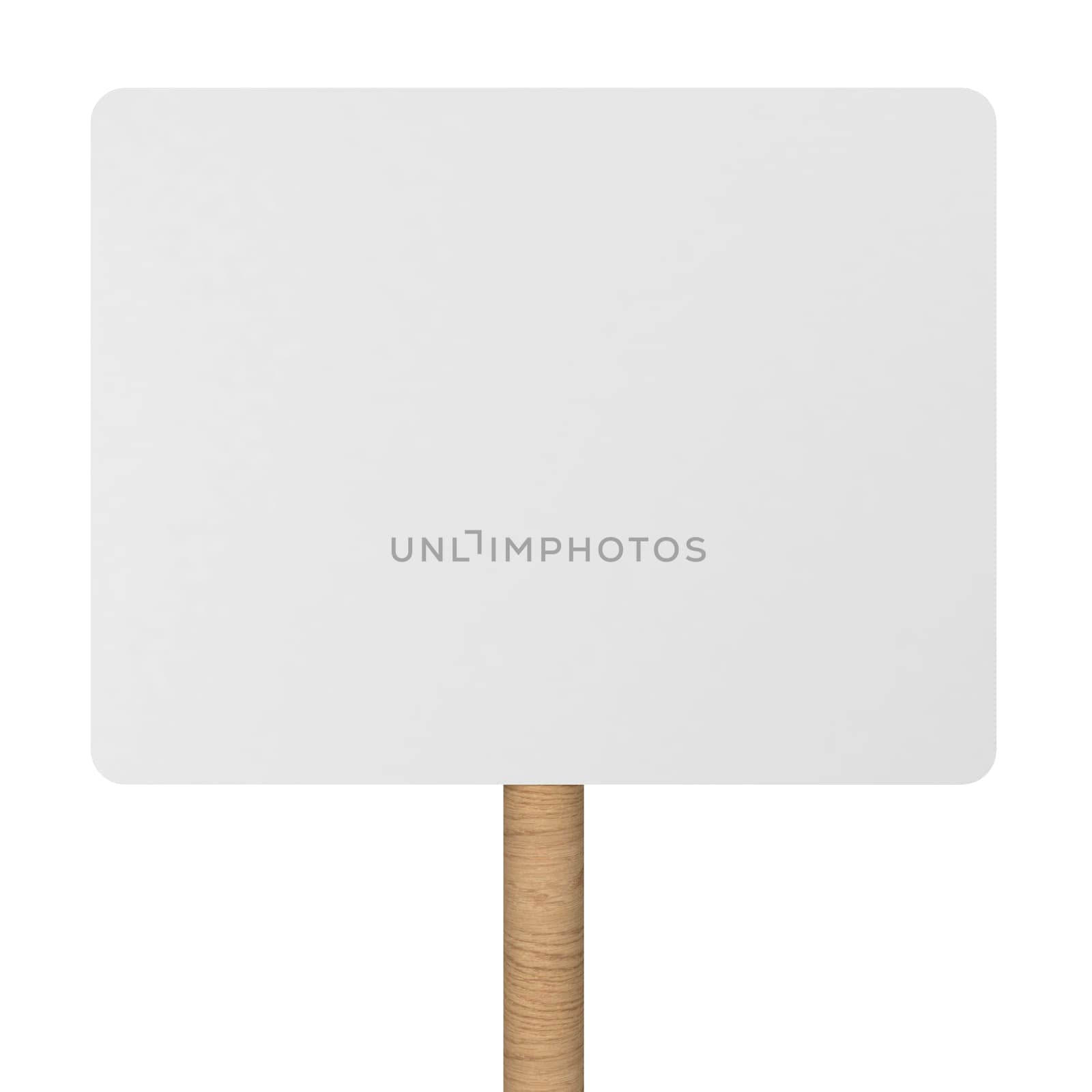 Blank placard. 3d illustration isolated on white background