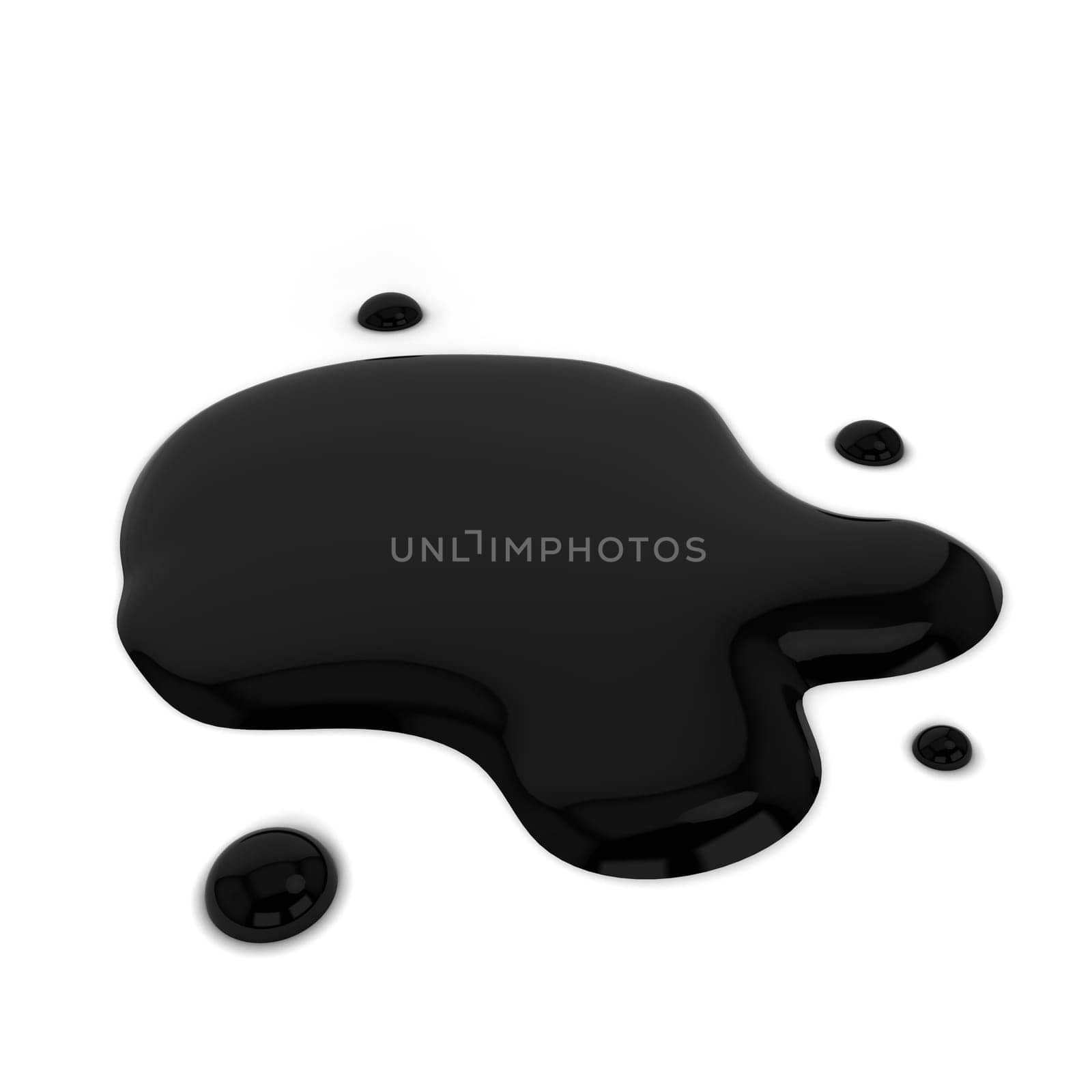 Oil puddle. 3d illustration isolated on white background