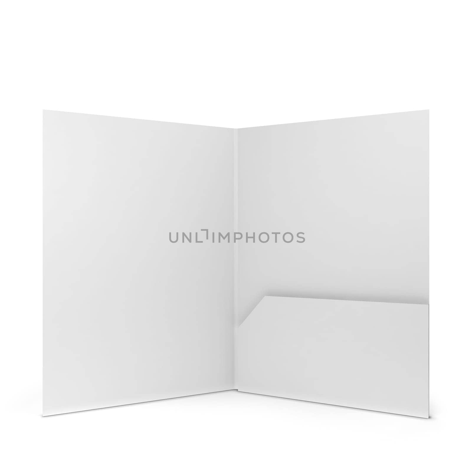 Blank paper folder. 3d illustration isolated on white background