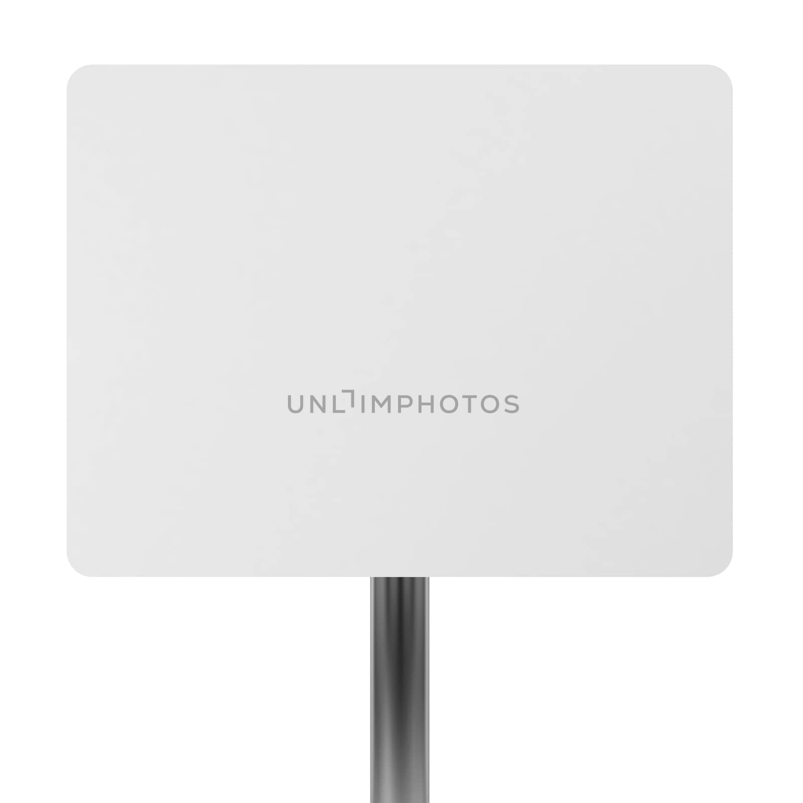 Blank placard. 3d illustration isolated on white background