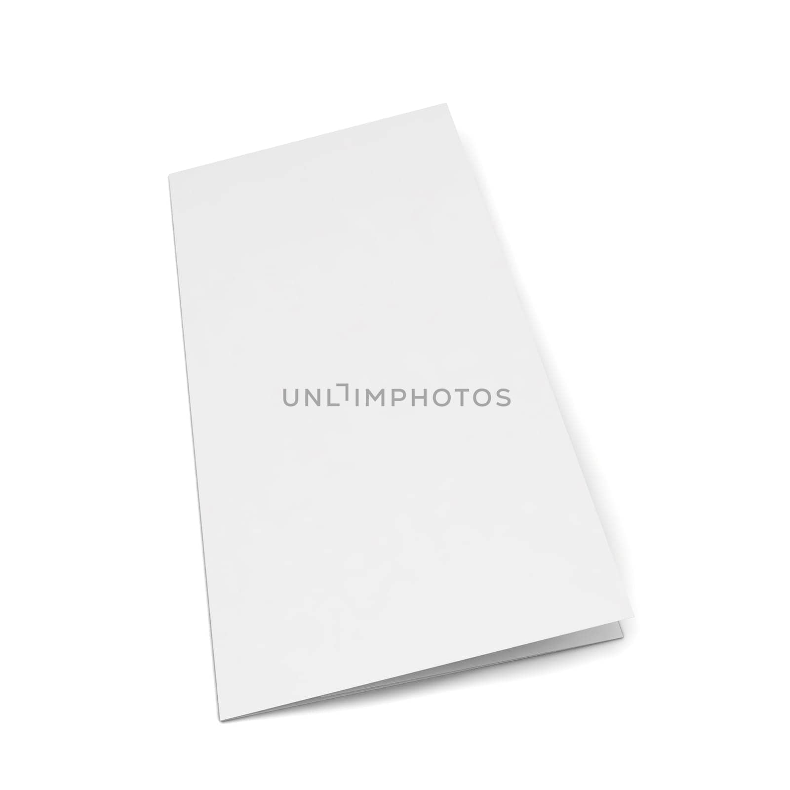 Blank leaflet. 3d illustration isolated on white background