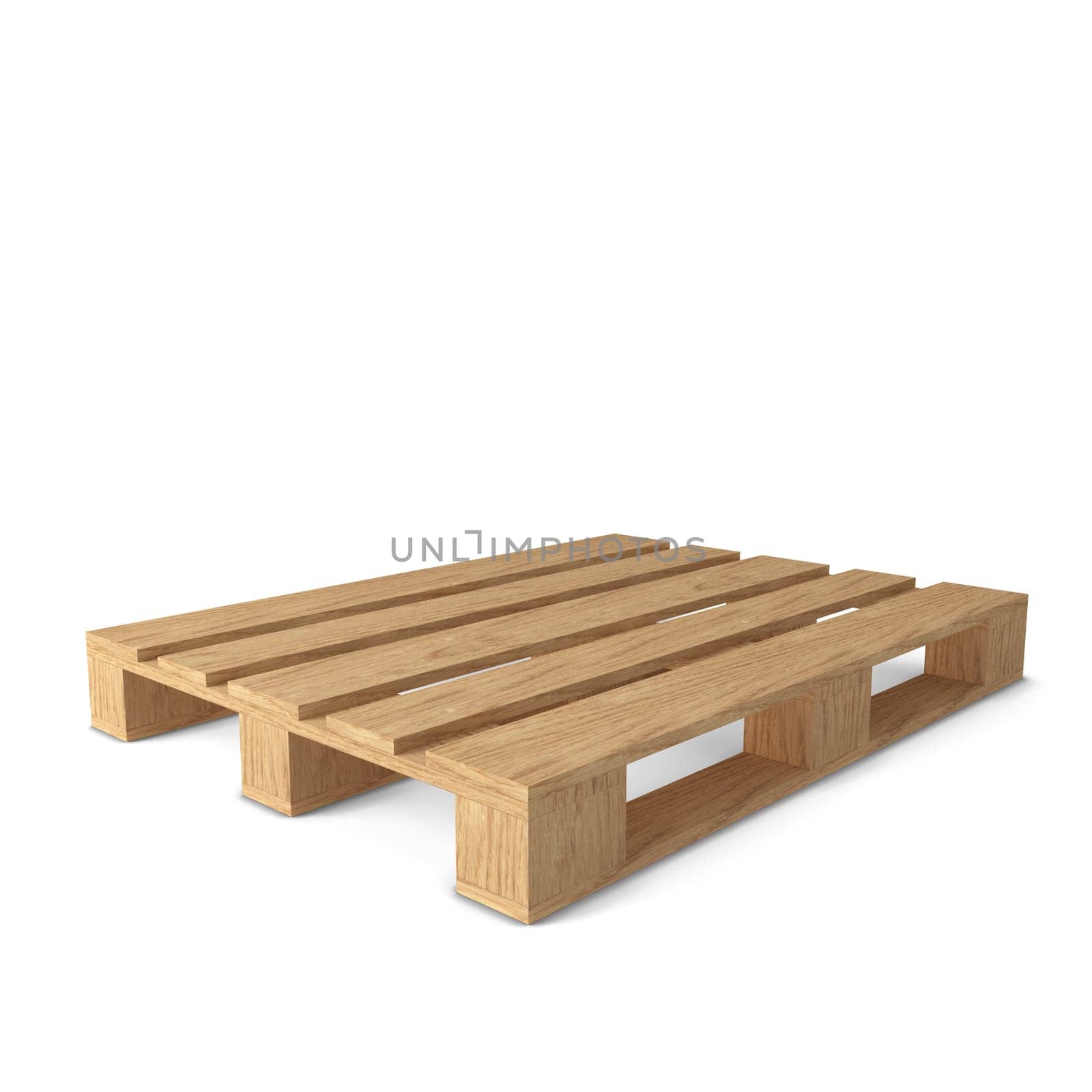Wooden pallets. 3d illustration isolated on white background