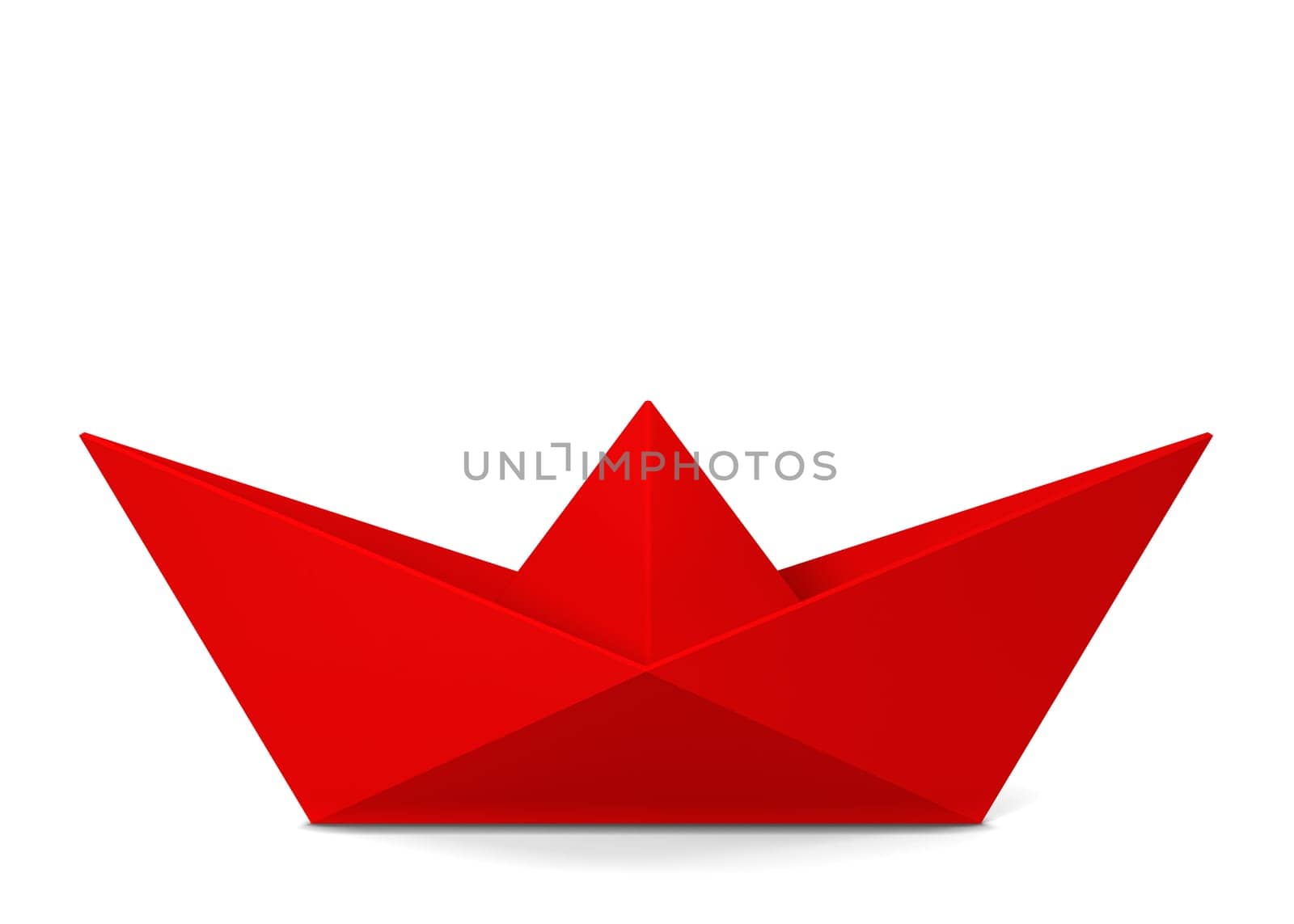 Paper boat. 3d illustration isolated on white background