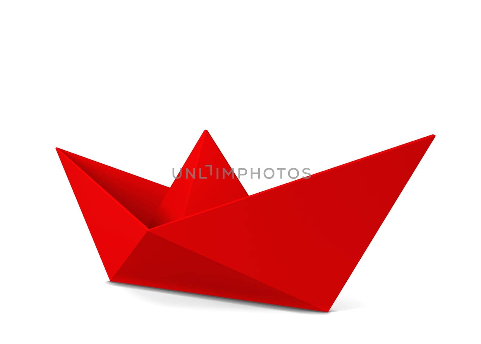Paper boat. 3d illustration isolated on white background