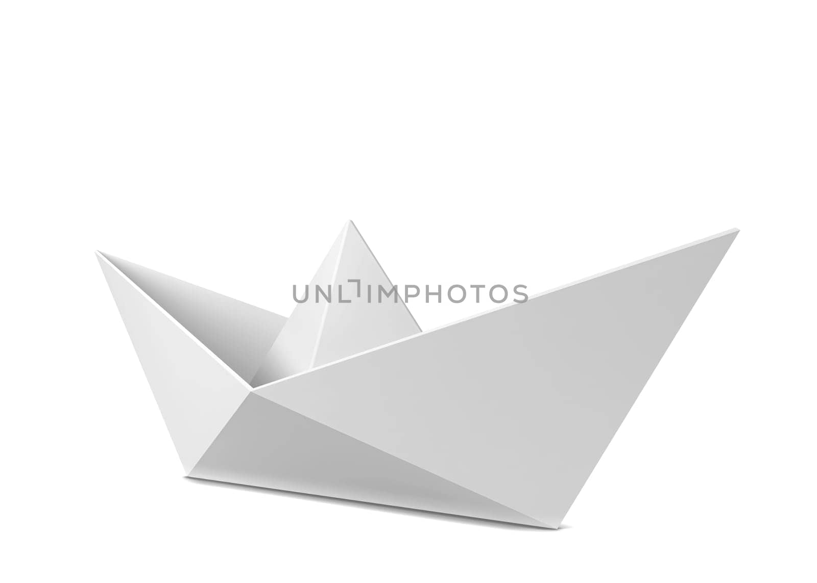 Paper boat. 3d illustration isolated on white background