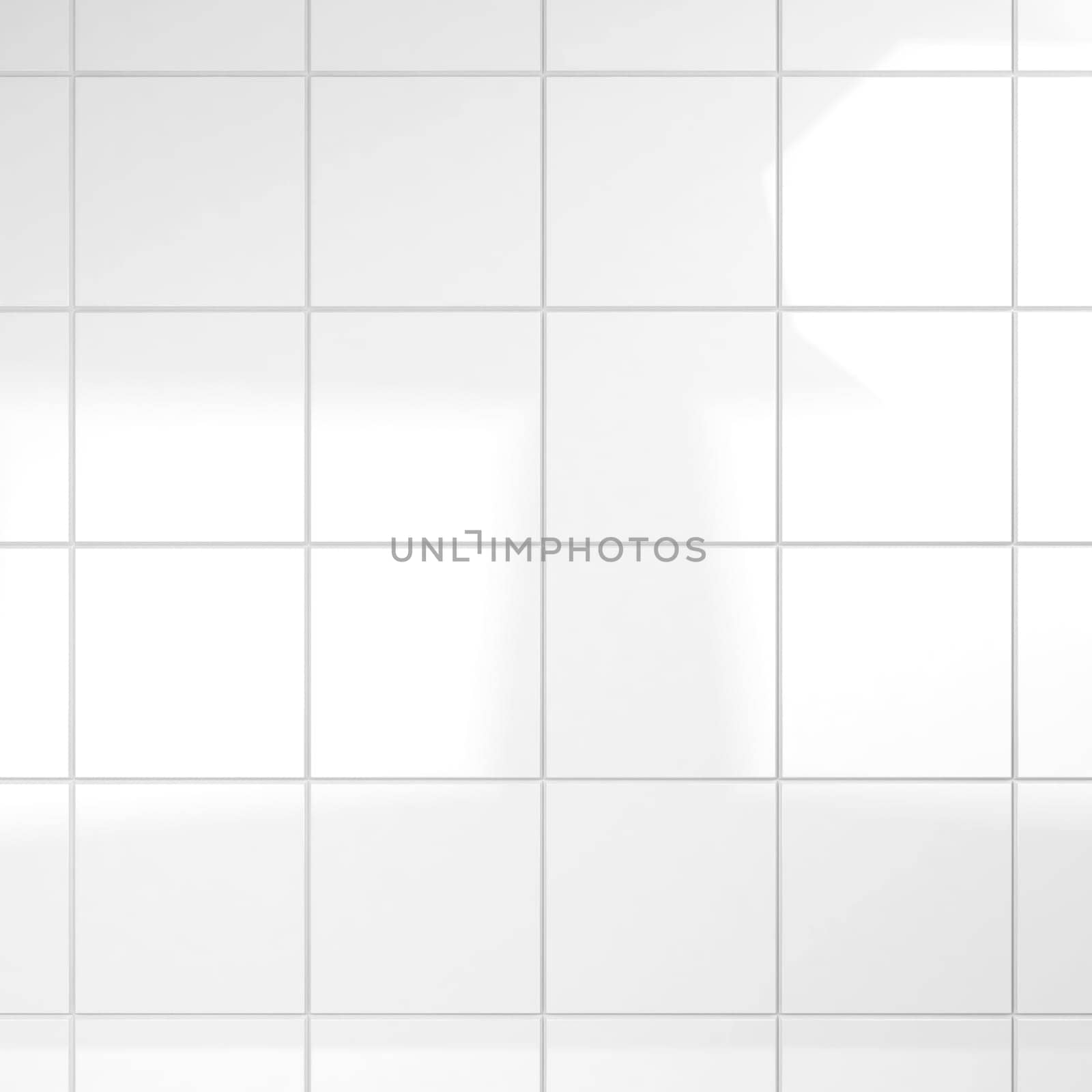 White tiles. 3d background