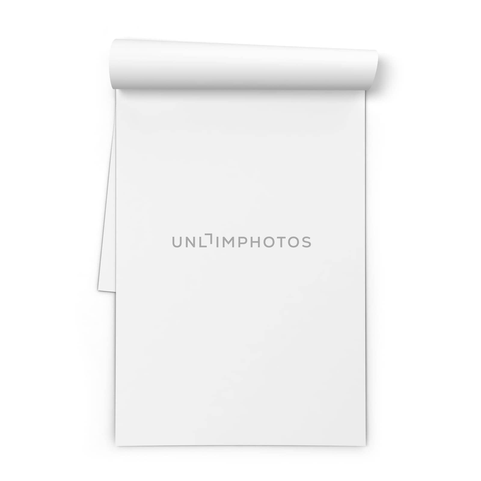 Blank notebook. 3d illustration isolated on white background