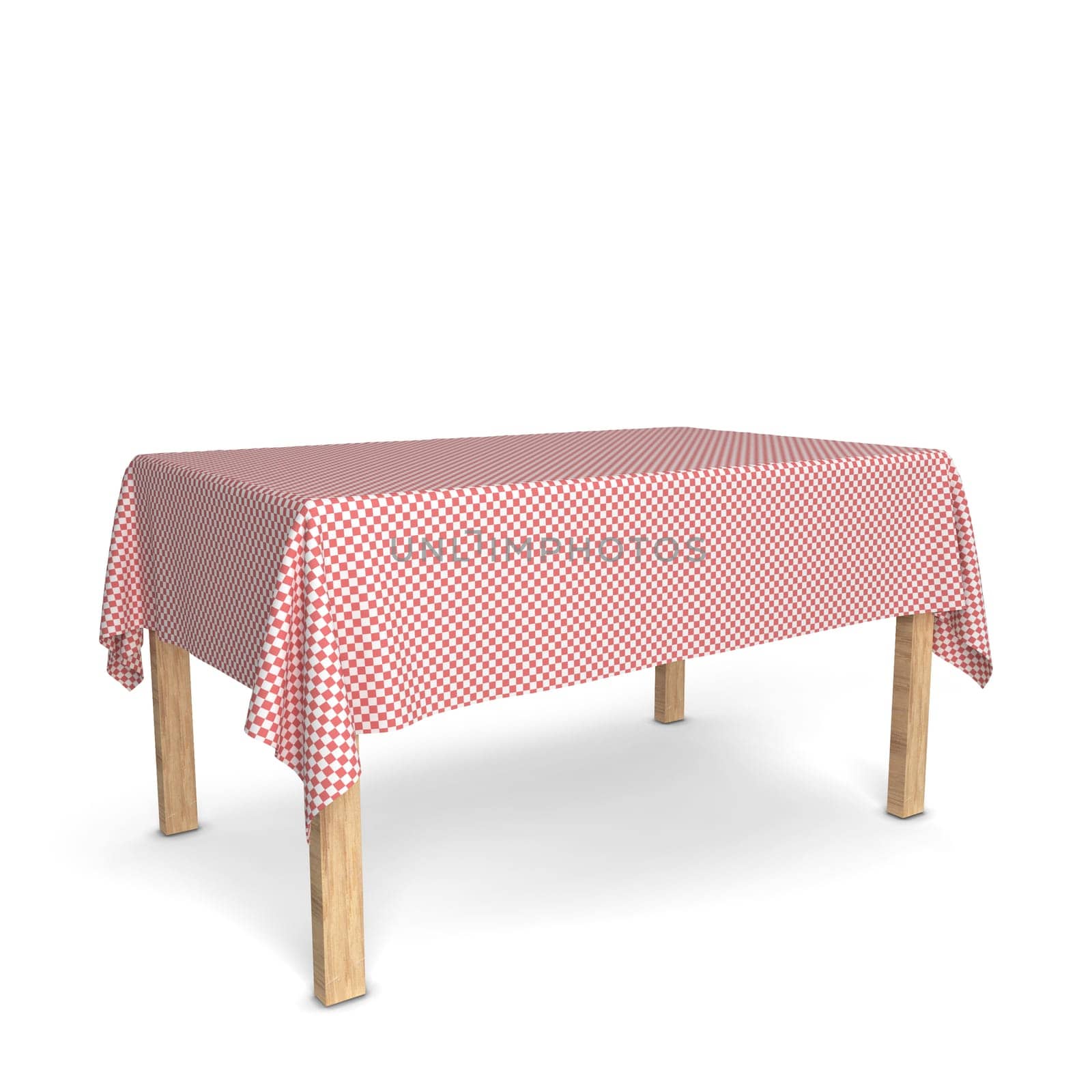 Dining table. 3d illustration isolated on white background
