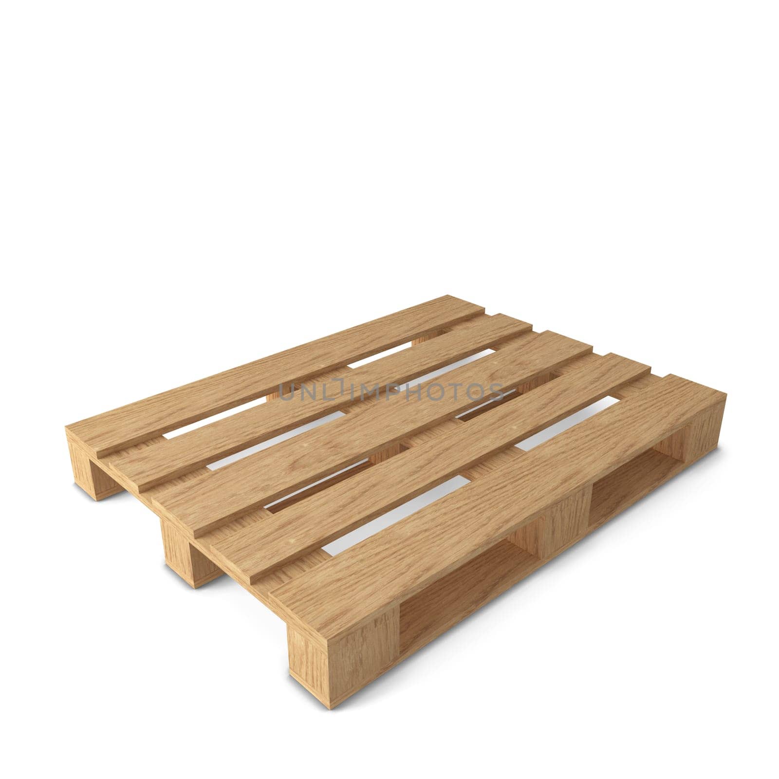 Wooden pallets. 3d illustration isolated on white background