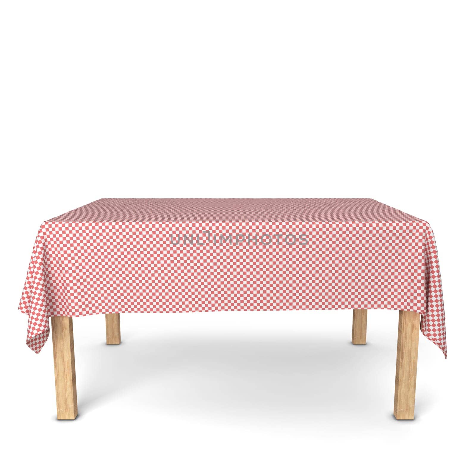 Dining table. 3d illustration isolated on white background