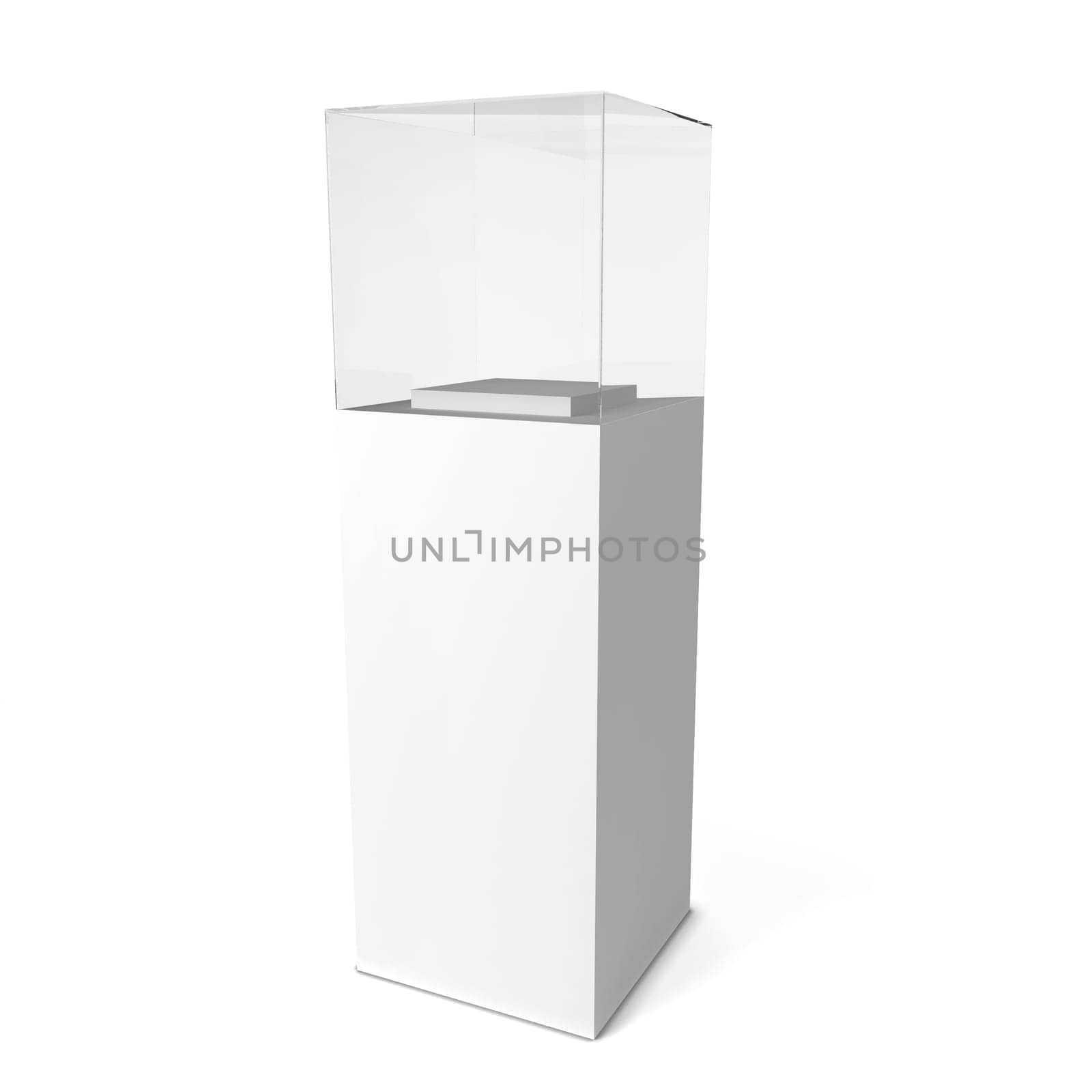 Empty showcase. 3d illustration isolated on white background