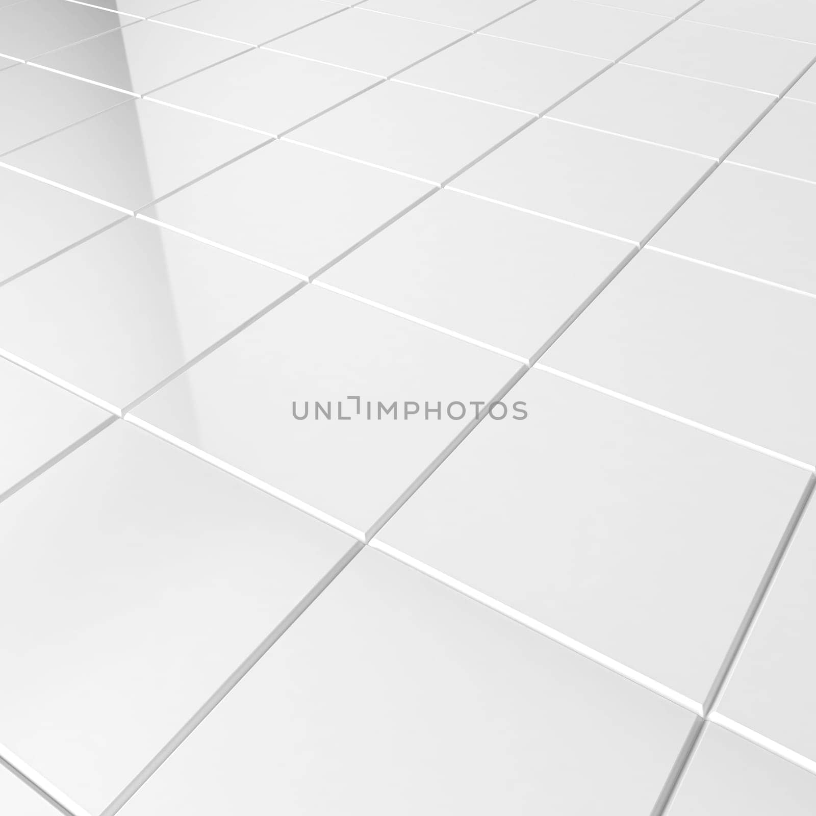 White tiles. 3d background