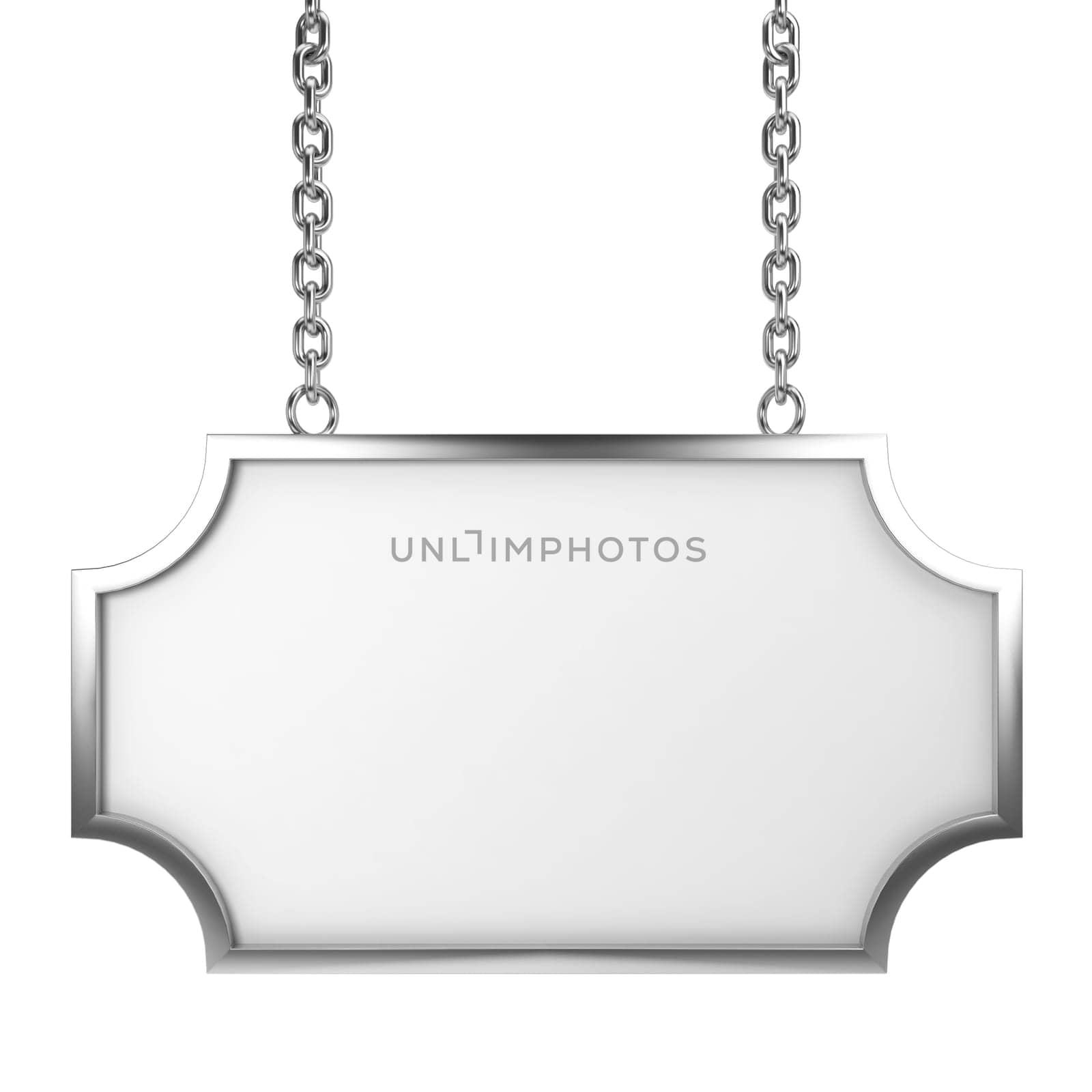 Metal signboard. 3d illustration isolated on white background