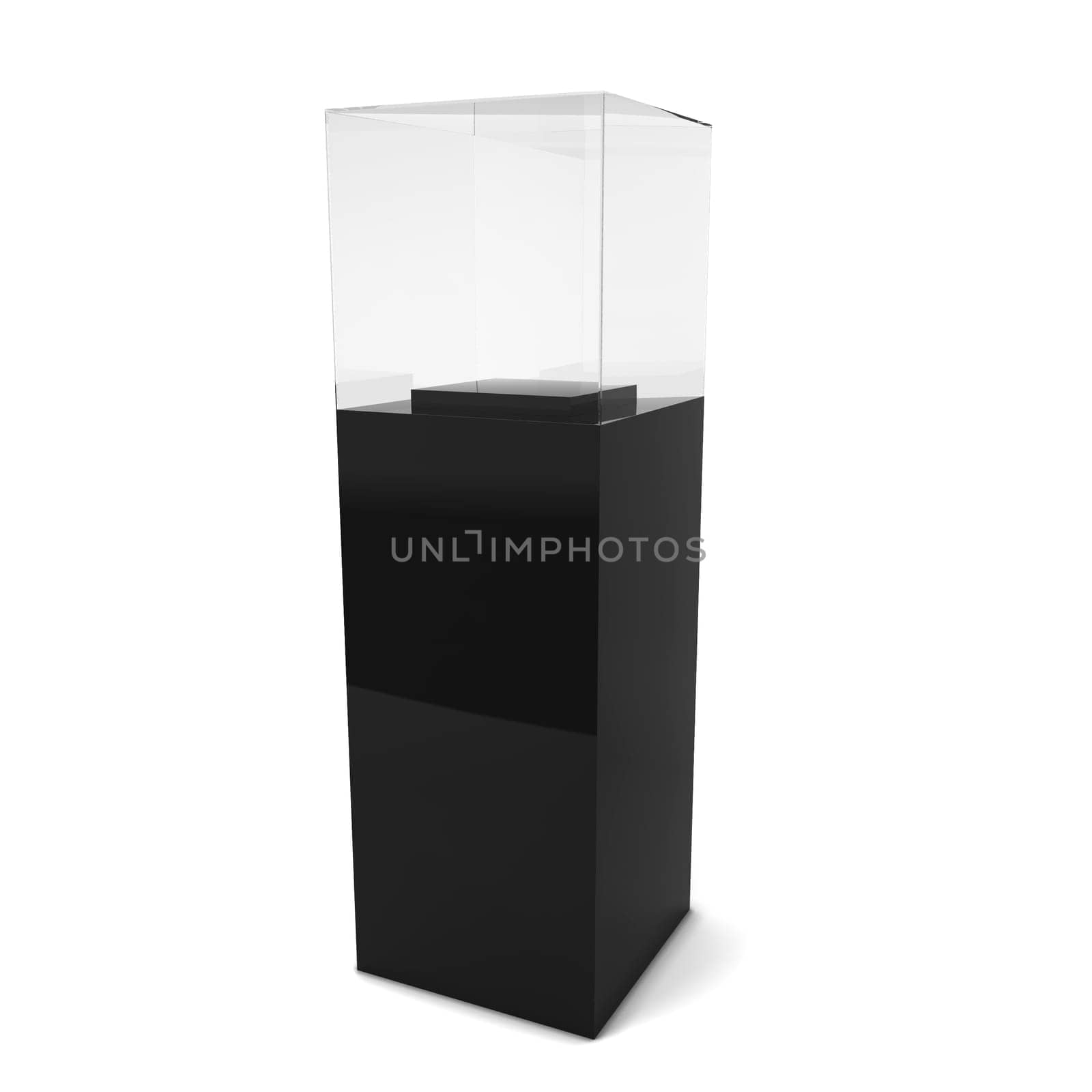 Empty showcase. 3d illustration isolated on white background