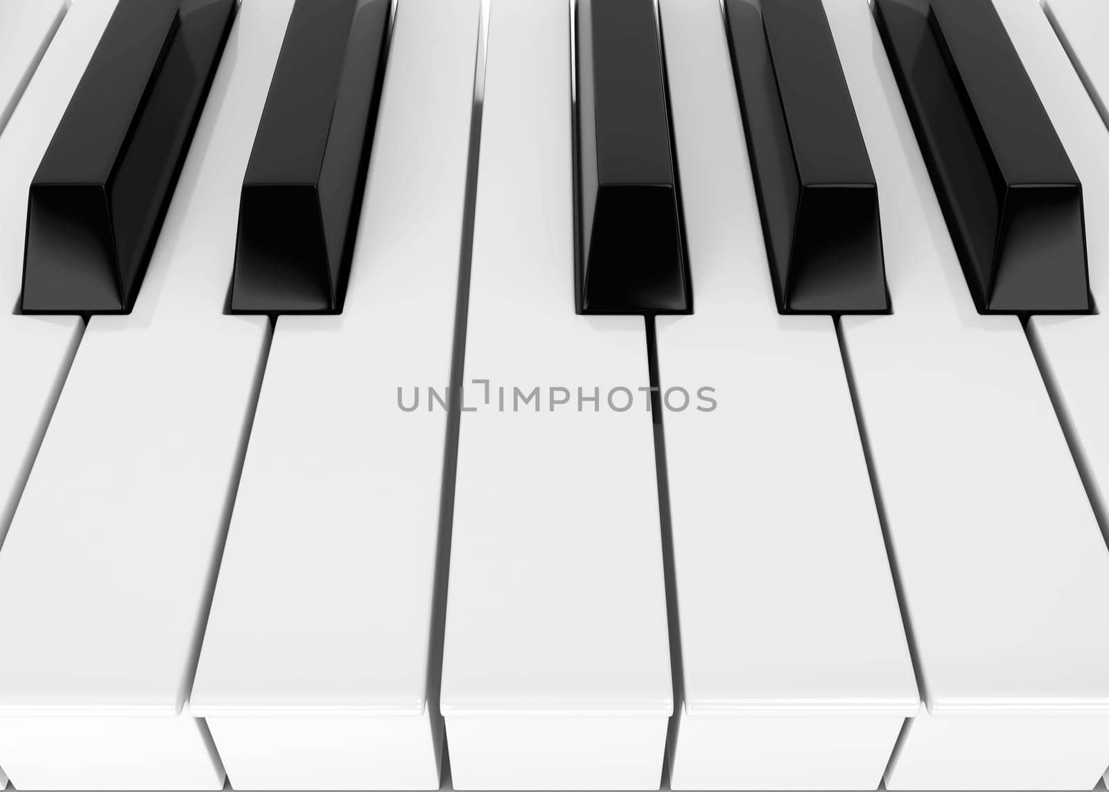 Piano keys. 3d illustration isolated on white background