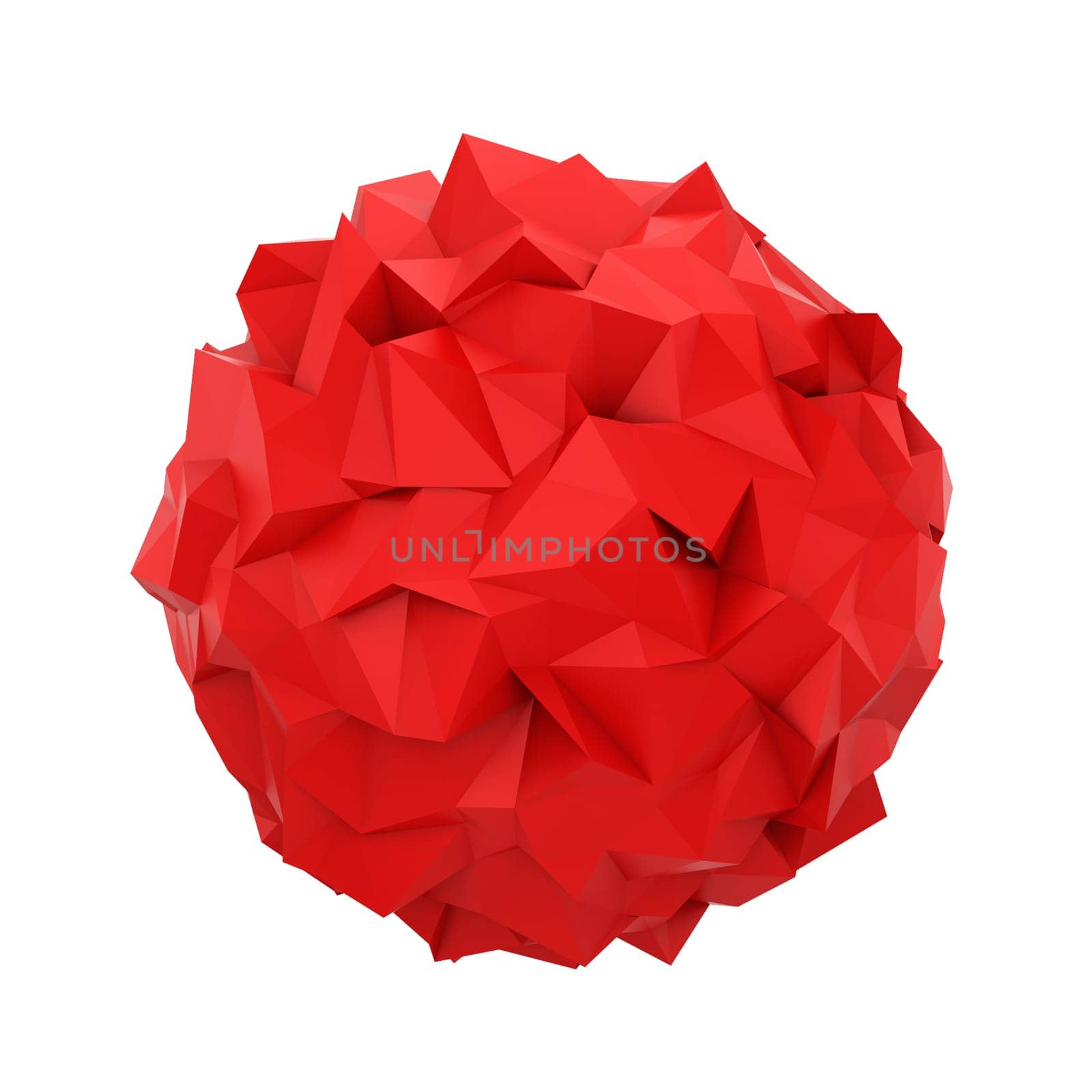 Abstract polygonal sphere. 3d illustration isolated on white background