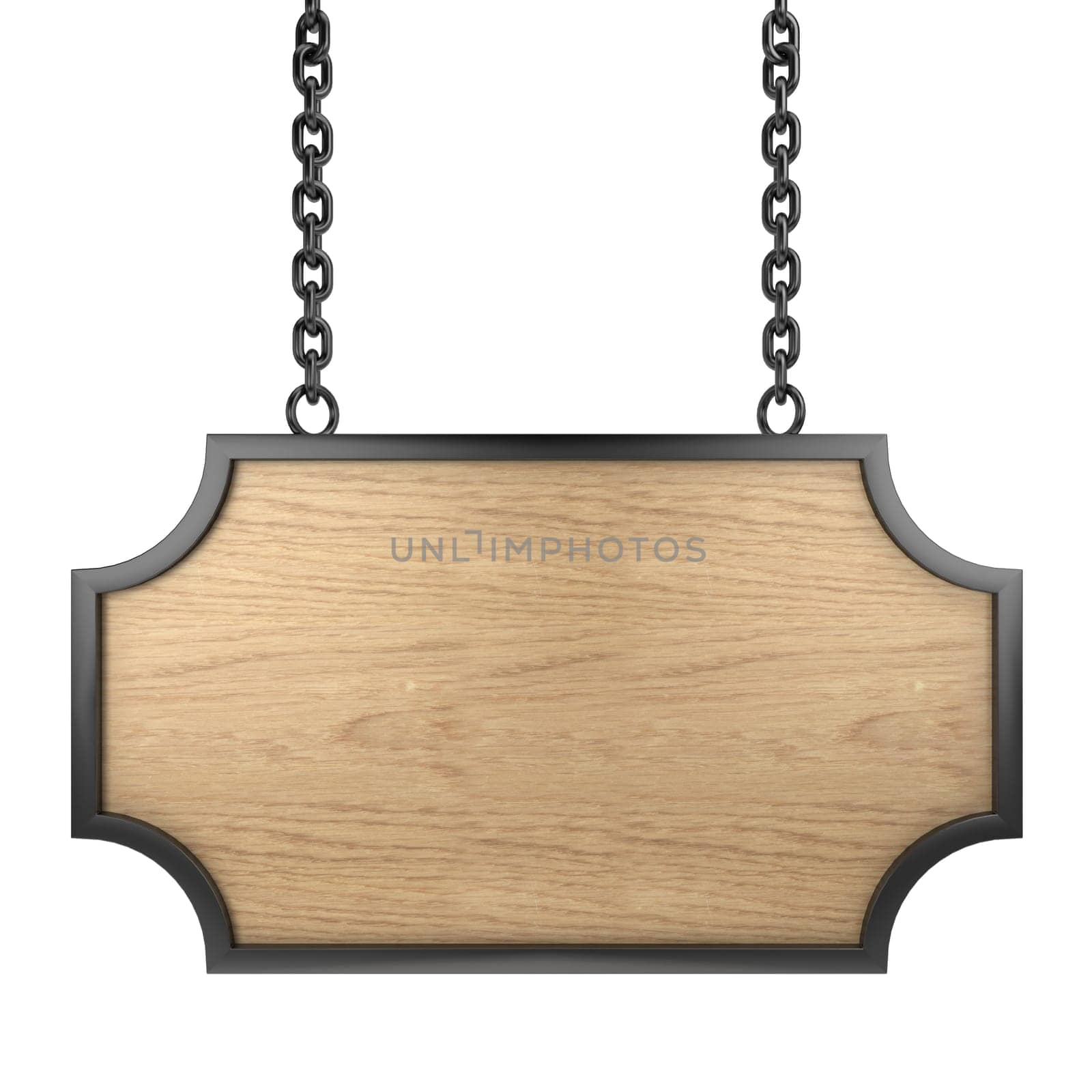 Wooden signboard. 3d illustration isolated on white background