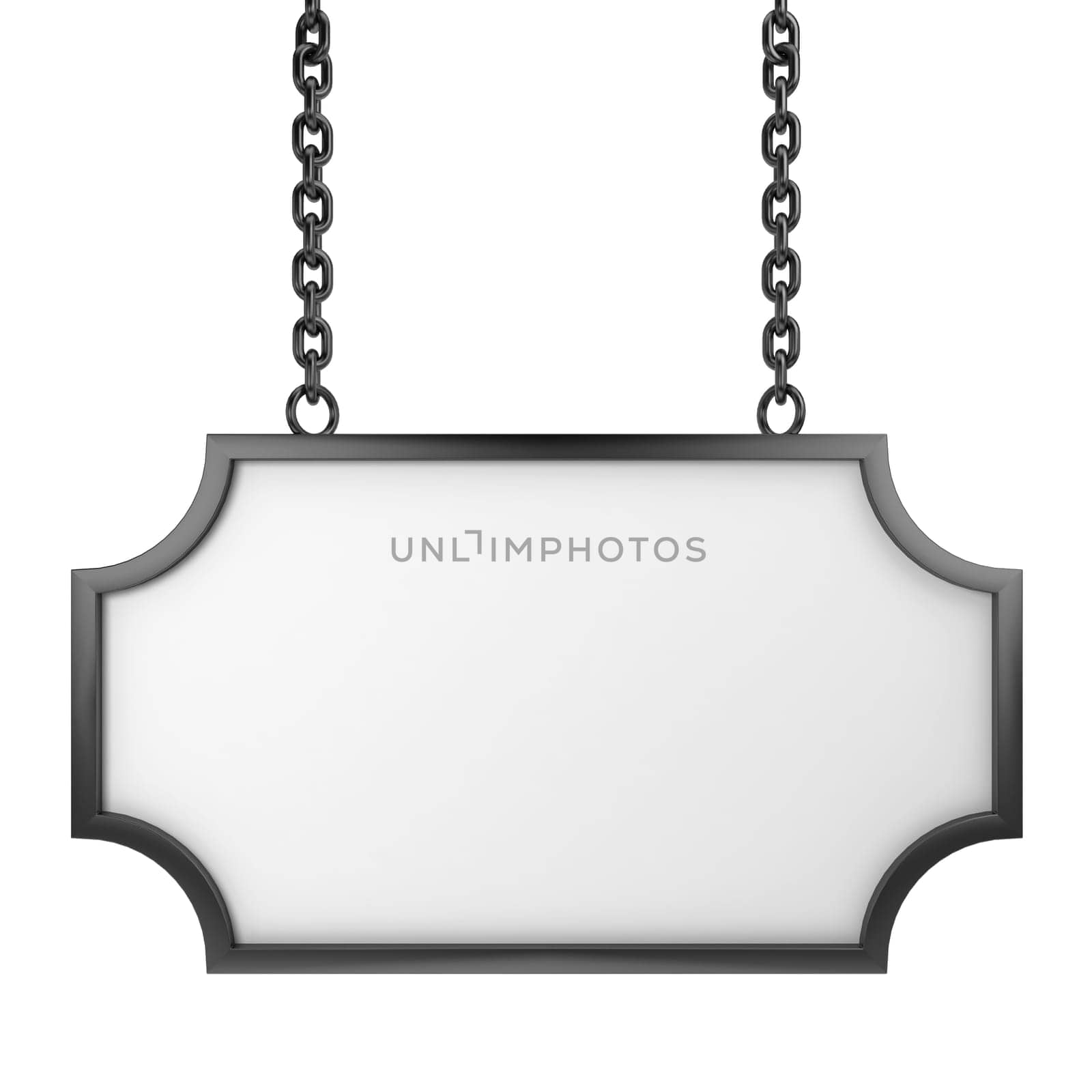 Metal signboard. 3d illustration isolated on white background
